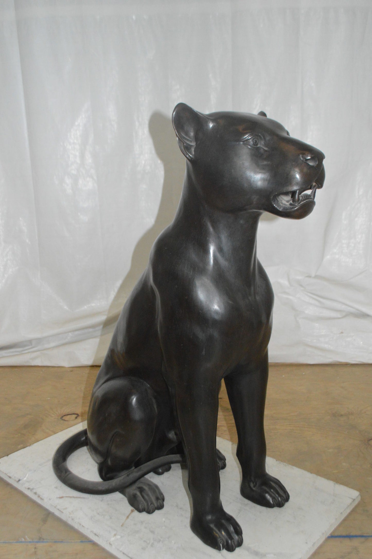 Black Panther Bronze Statue - Size: 32"L x 13"W x 36"H.