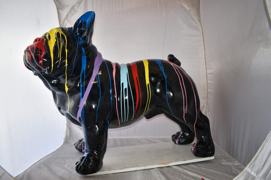 French Bulldog with Paint Drops Giant Resin Statue Size: 52" x 24" x 38"H