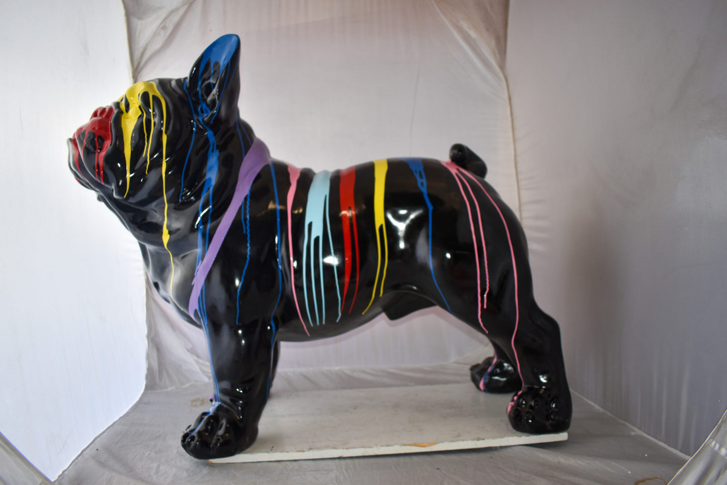 French Bulldog with Paint Drops Giant Resin Statue Size: 52" x 24" x 38"H