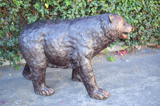 Giant Mama Bear Walking on Four Legs Bronze Statue Size: 64" x 26" x 43"H