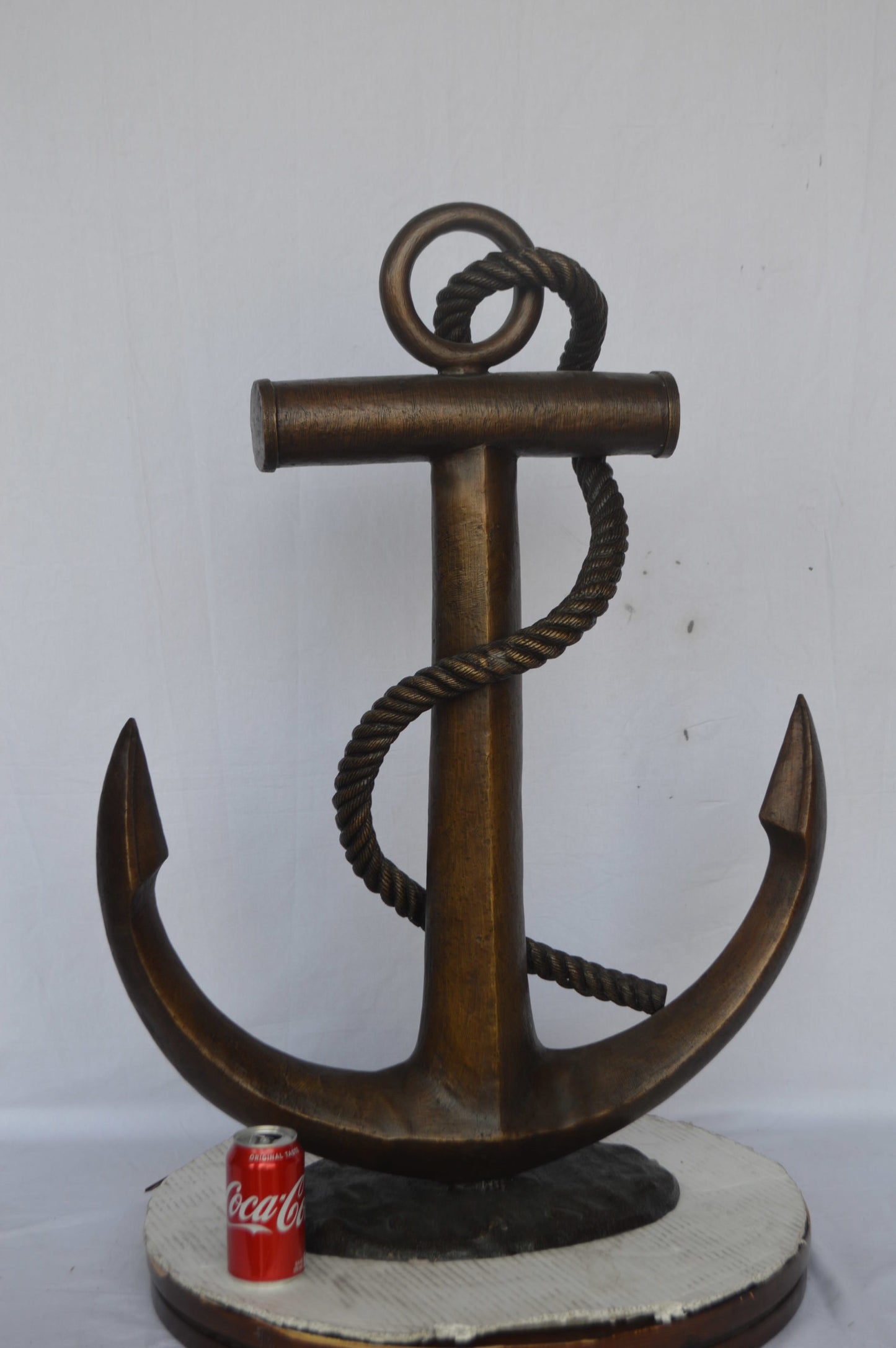 Anchor bronze statue - Size: 28"L x 11"W x 36"H.