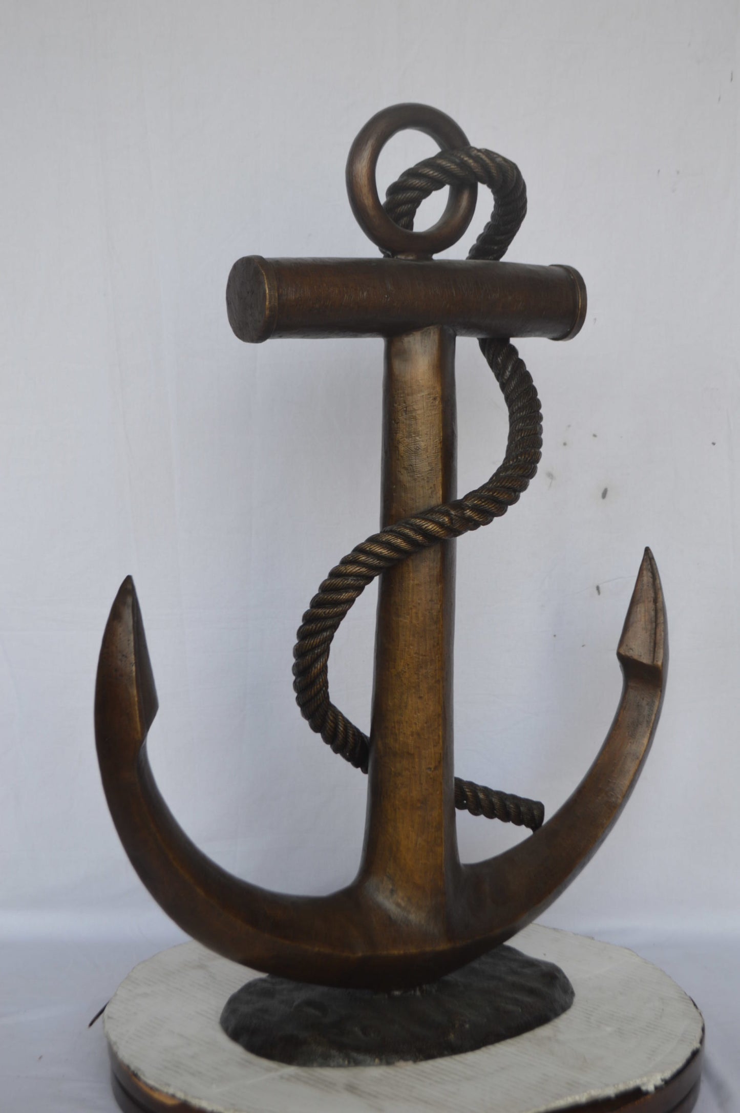 Anchor bronze statue - Size: 28"L x 11"W x 36"H.