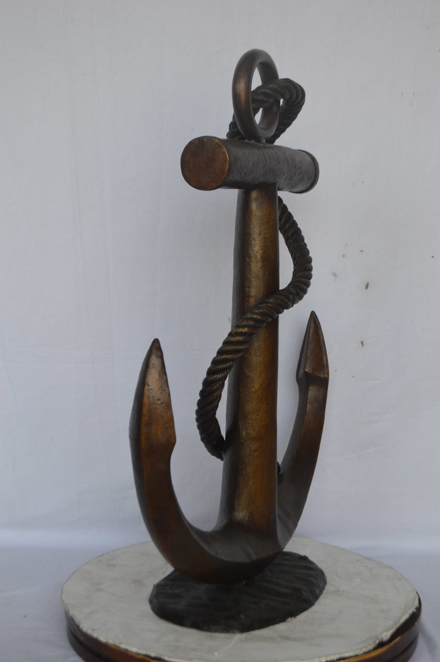 Anchor bronze statue - Size: 28"L x 11"W x 36"H.