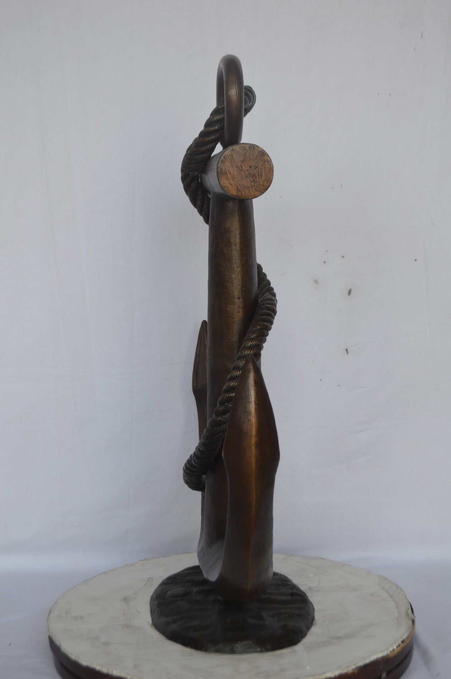Anchor bronze statue - Size: 28"L x 11"W x 36"H.