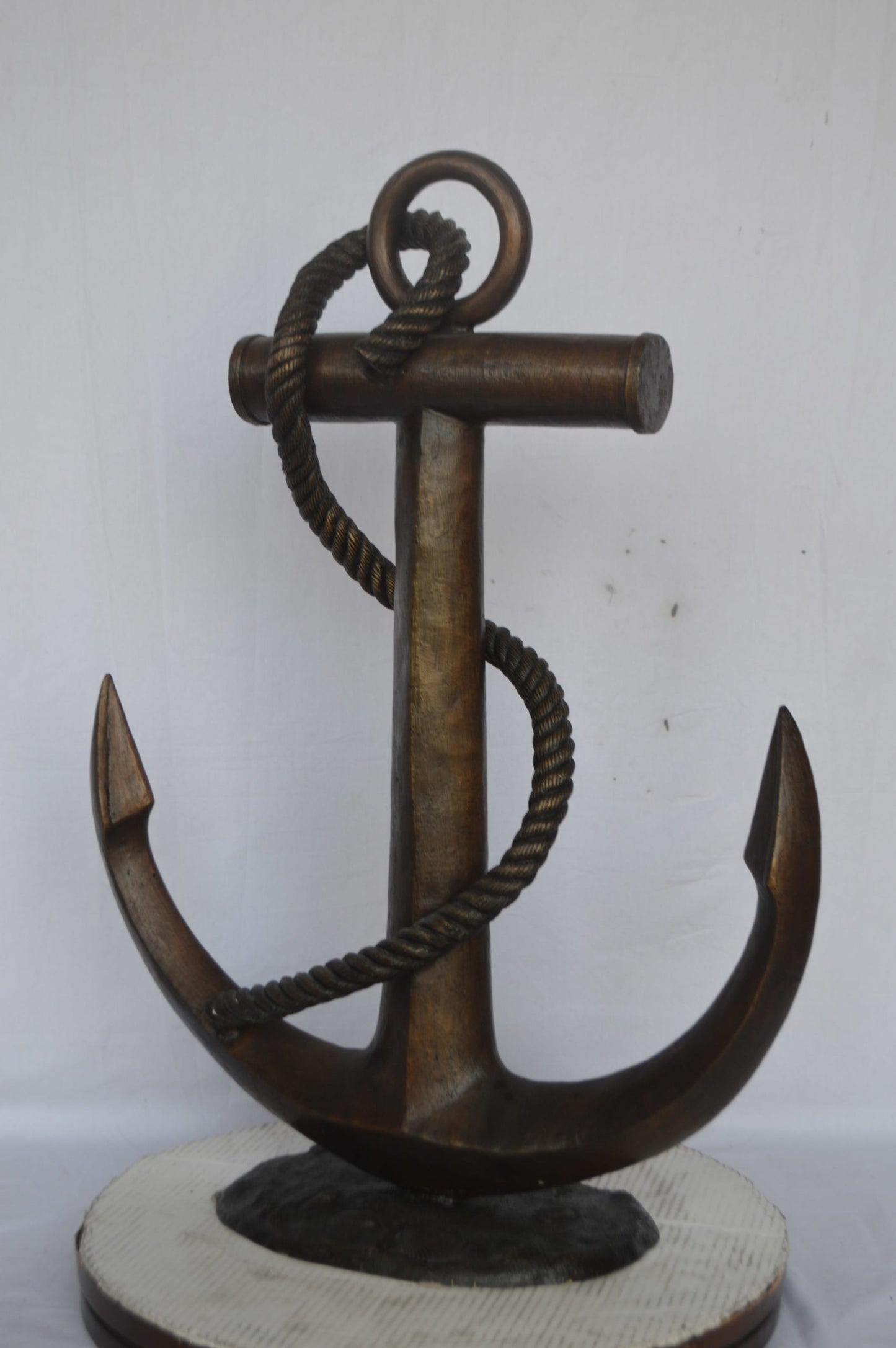 Anchor bronze statue - Size: 28"L x 11"W x 36"H.