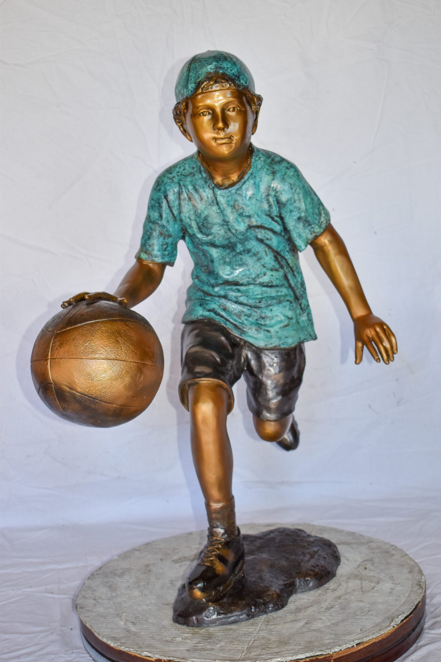 Young Boy Bouncing Basketball Bronze Statue Size: 27" x 20" x 36"H