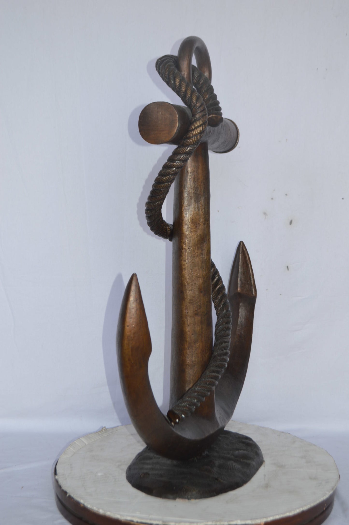 Anchor bronze statue - Size: 28"L x 11"W x 36"H.