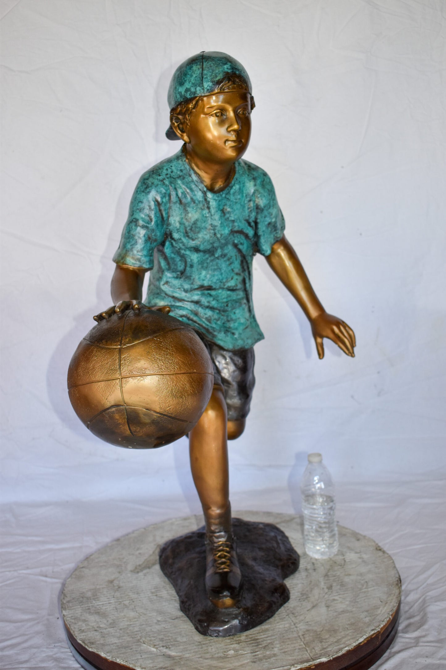 Young Boy Bouncing Basketball Bronze Statue Size: 27" x 20" x 36"H