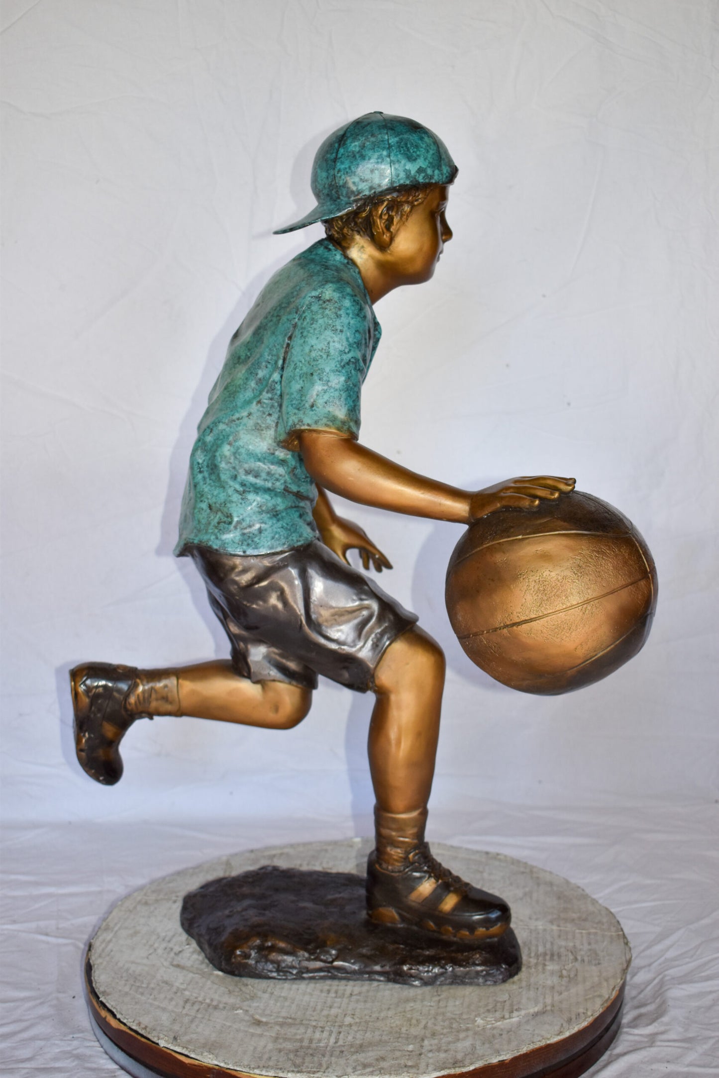 Young Boy Bouncing Basketball Bronze Statue Size: 27" x 20" x 36"H