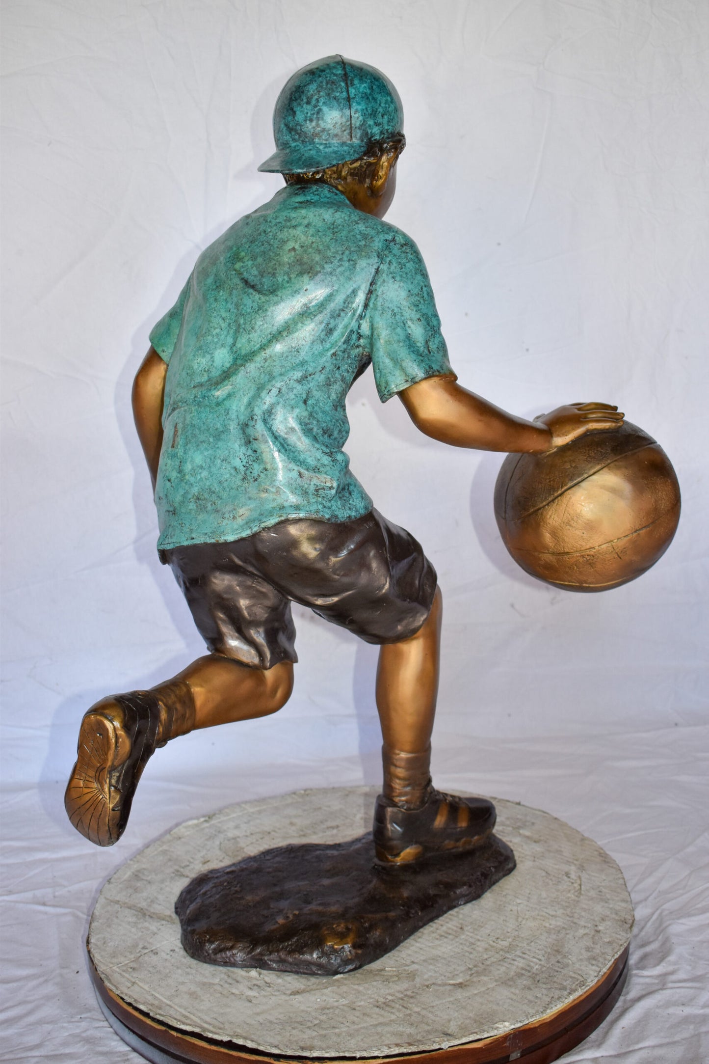 Young Boy Bouncing Basketball Bronze Statue Size: 27" x 20" x 36"H