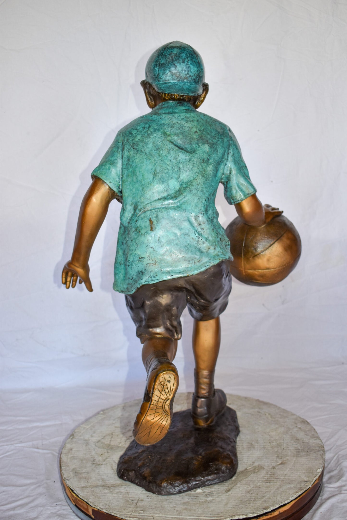Young Boy Bouncing Basketball Bronze Statue Size: 27" x 20" x 36"H