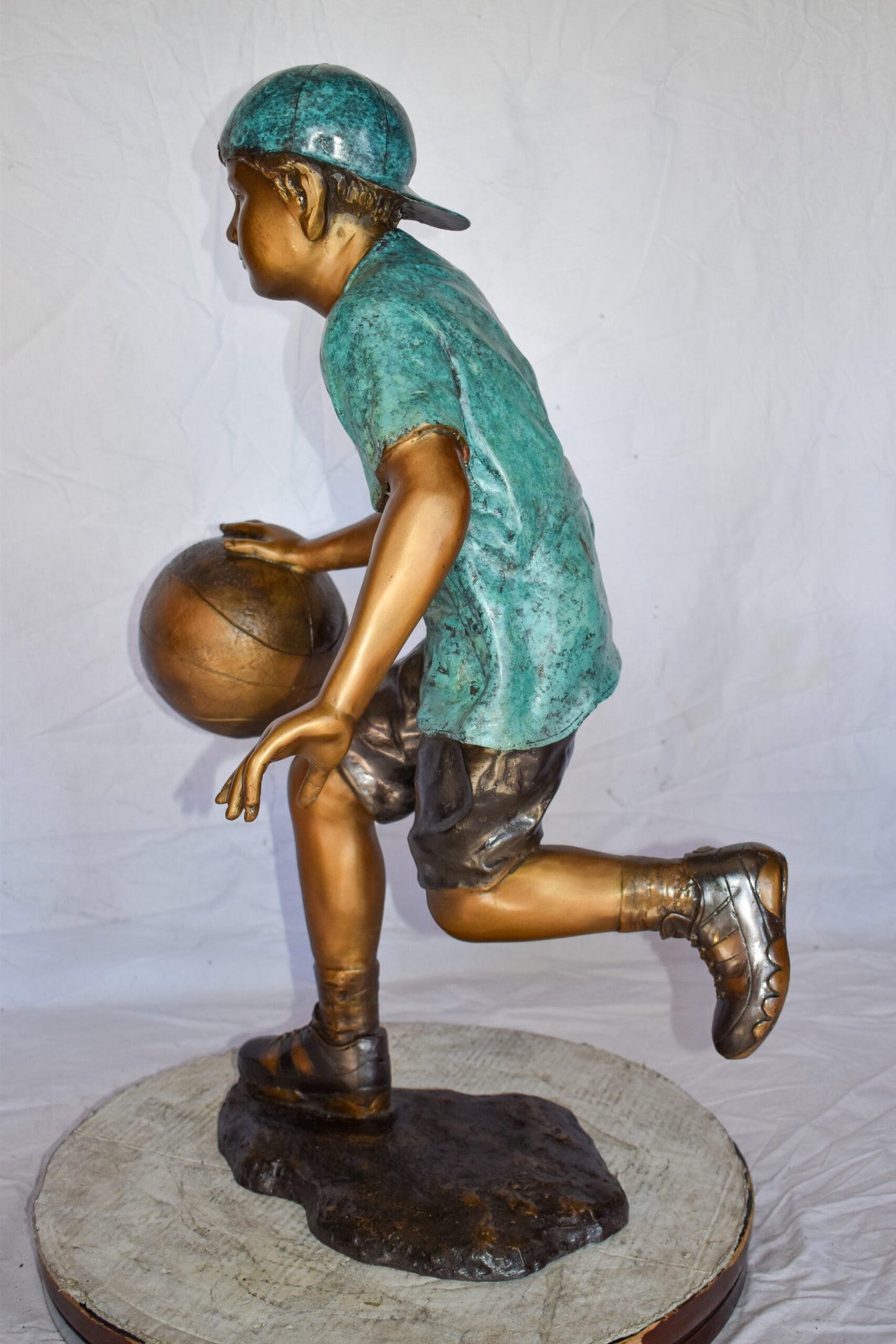 Young Boy Bouncing Basketball Bronze Statue Size: 27" x 20" x 36"H