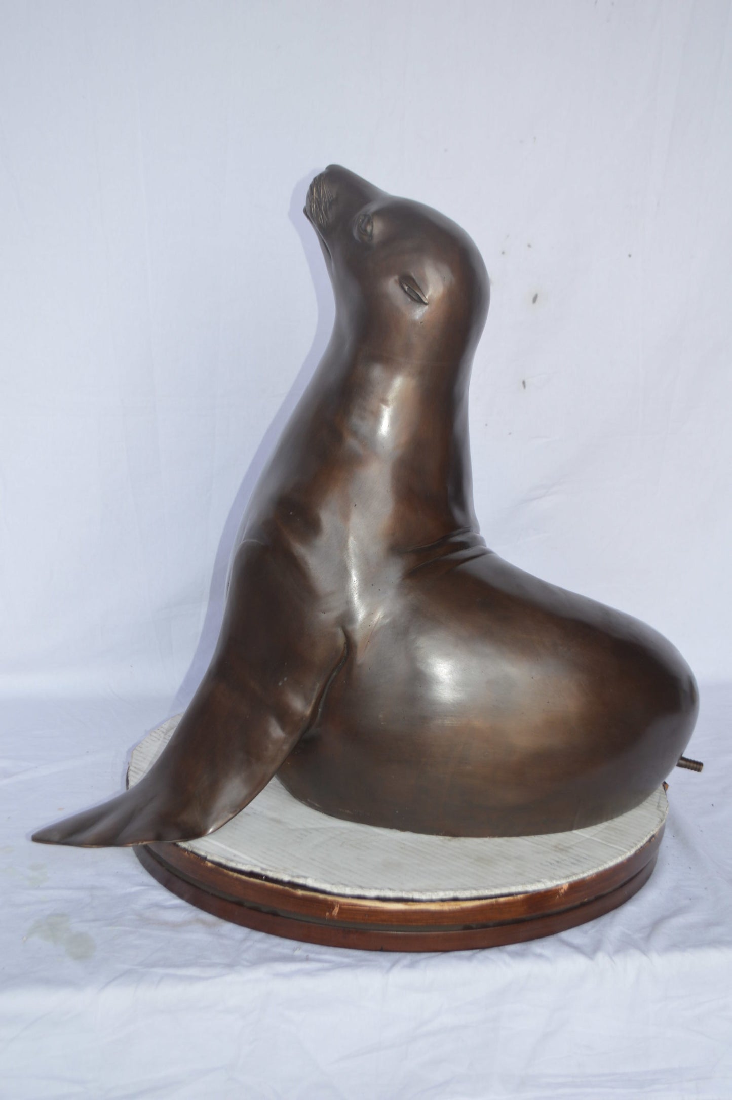Seal Fountain made of bronze statue - Size: 35"L x 24"W x 27"H.