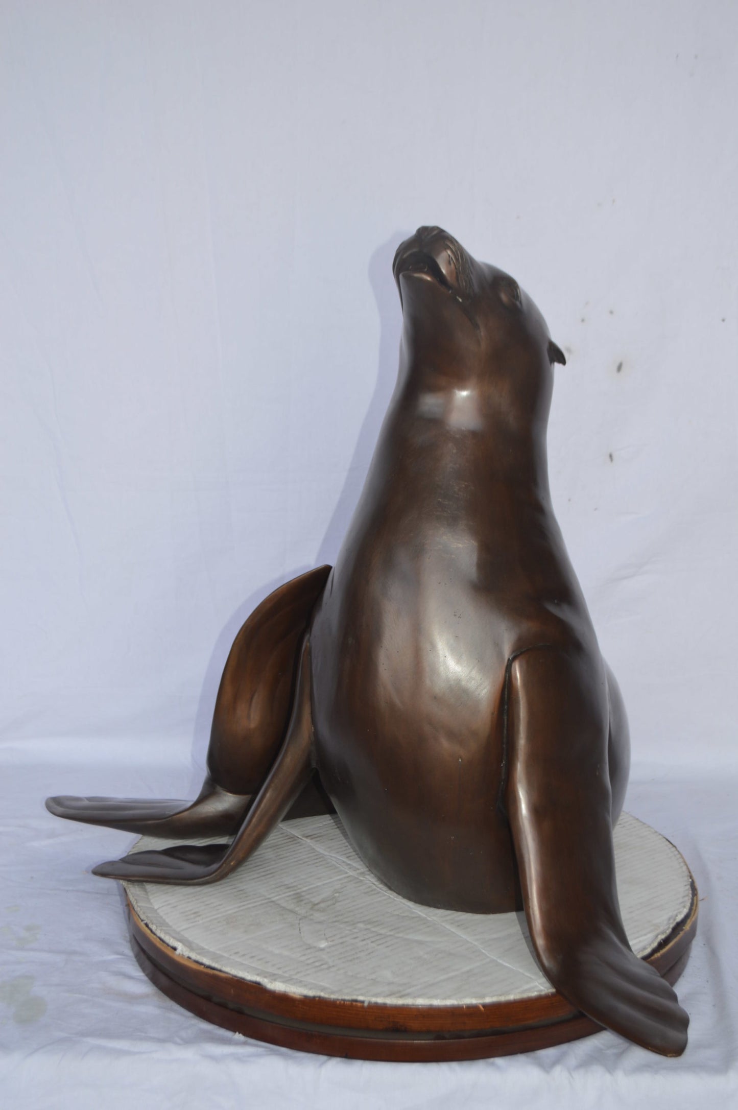 Seal Fountain made of bronze statue - Size: 35"L x 24"W x 27"H.