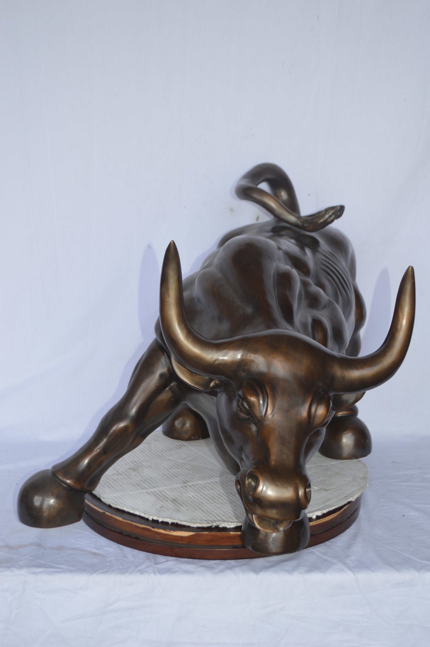 Wall Street Bull Bronze Statue - Size: 21"L x 43"W x 29"H.