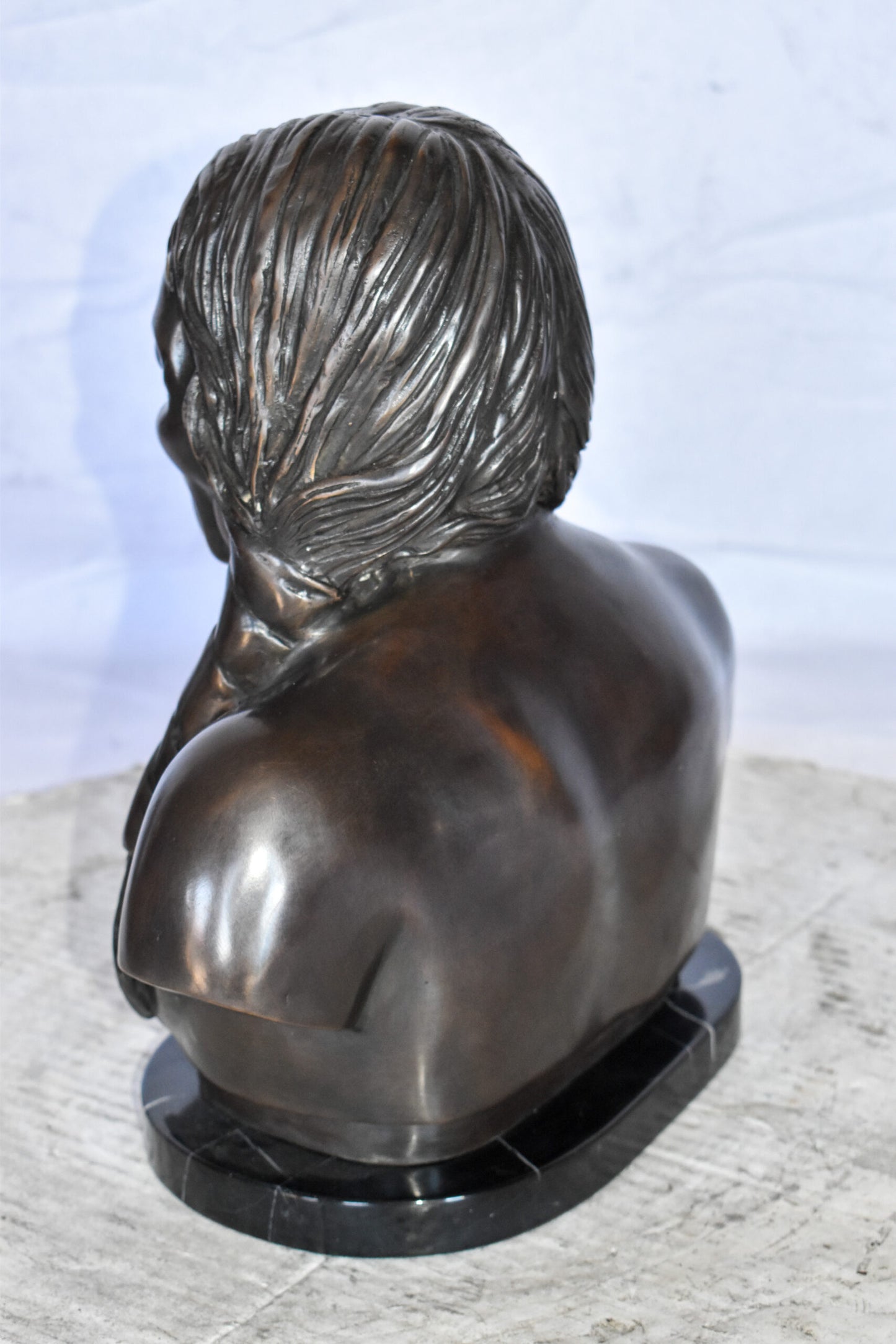 Bust Of Native American Indian Brave Bronze State Size: 12" x 7" x 14"H