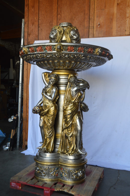 Four seasons fountain bronze statue - Size: 53"L x 53"W x 96"H.