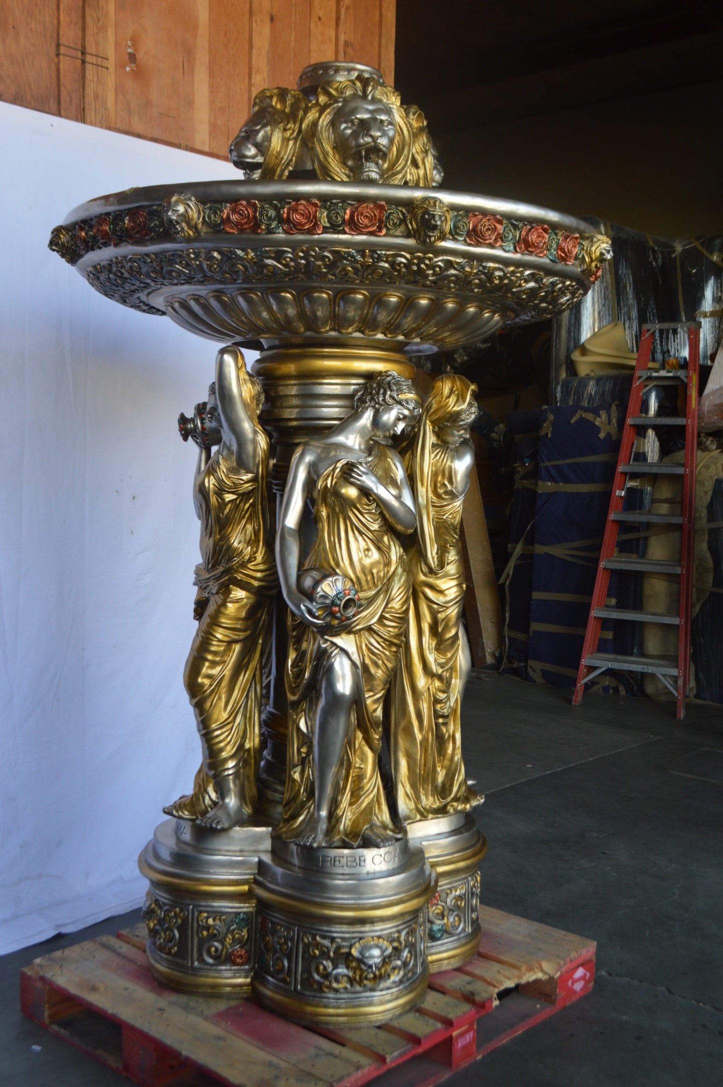 Four seasons fountain bronze statue - Size: 53"L x 53"W x 96"H.