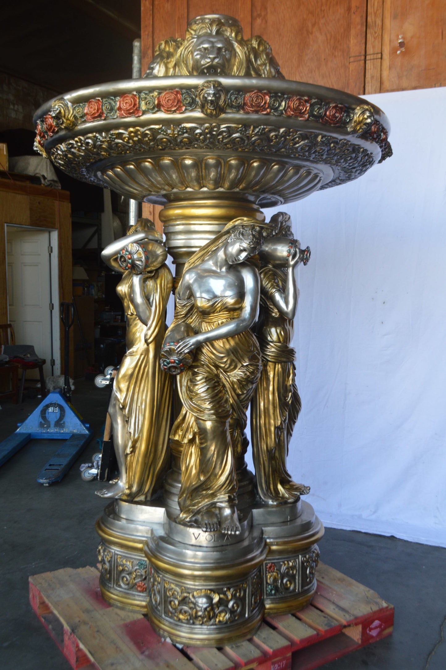 Four seasons fountain bronze statue - Size: 53"L x 53"W x 96"H.