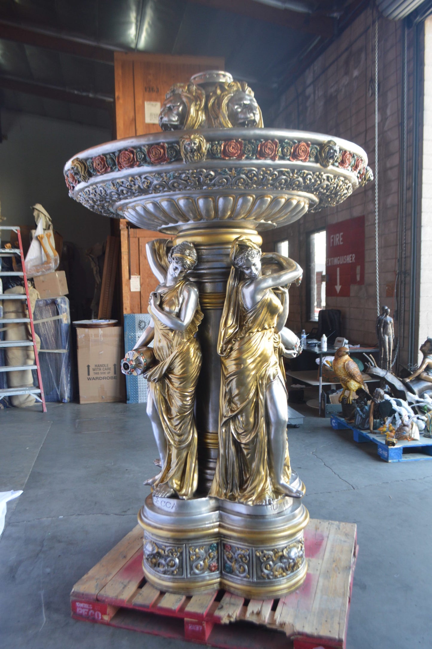 Four seasons fountain bronze statue - Size: 53"L x 53"W x 96"H.