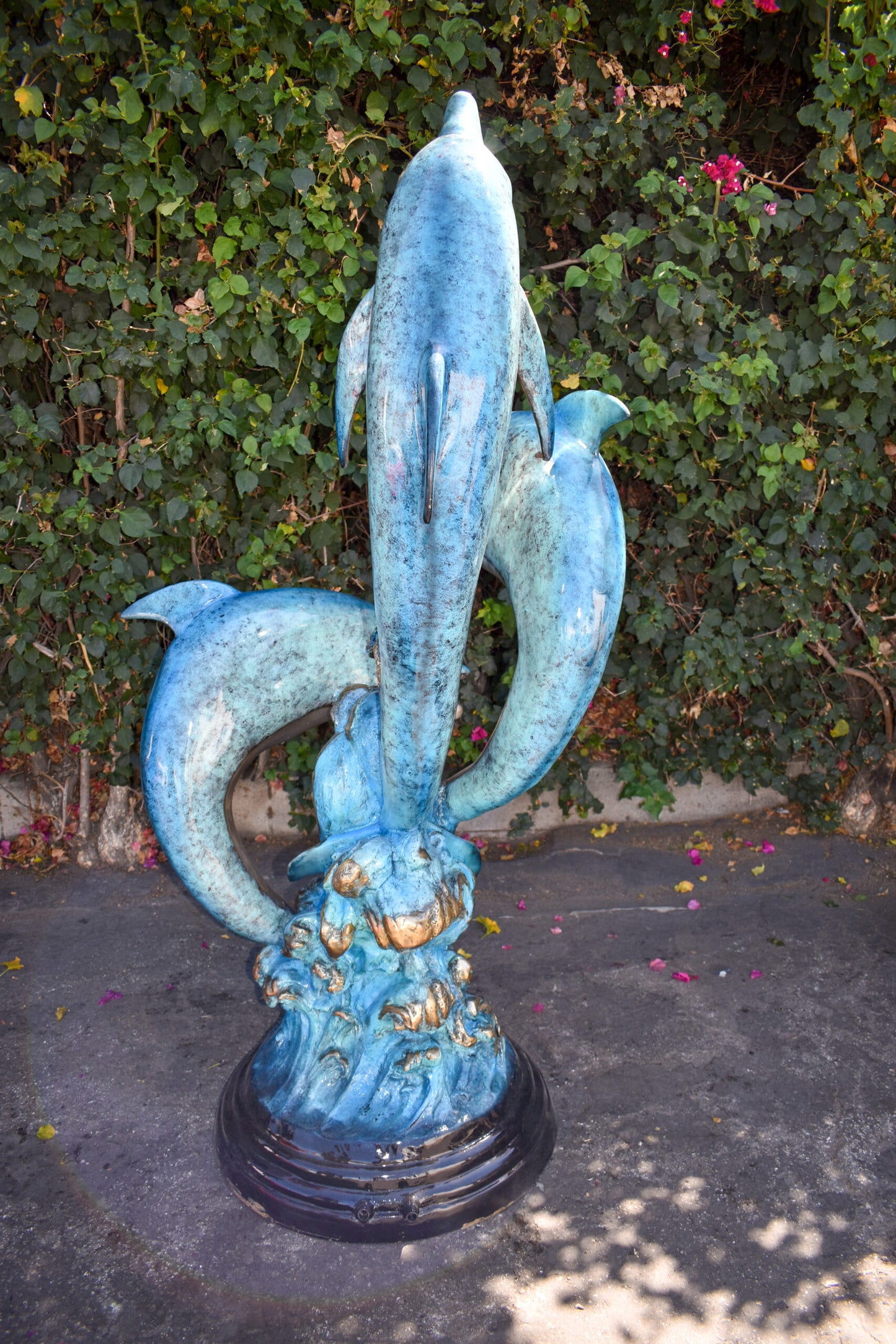 Pod Of Three Playful Dolphins on Waves Bronze Statue Fountain 40" x 30" x 74"H