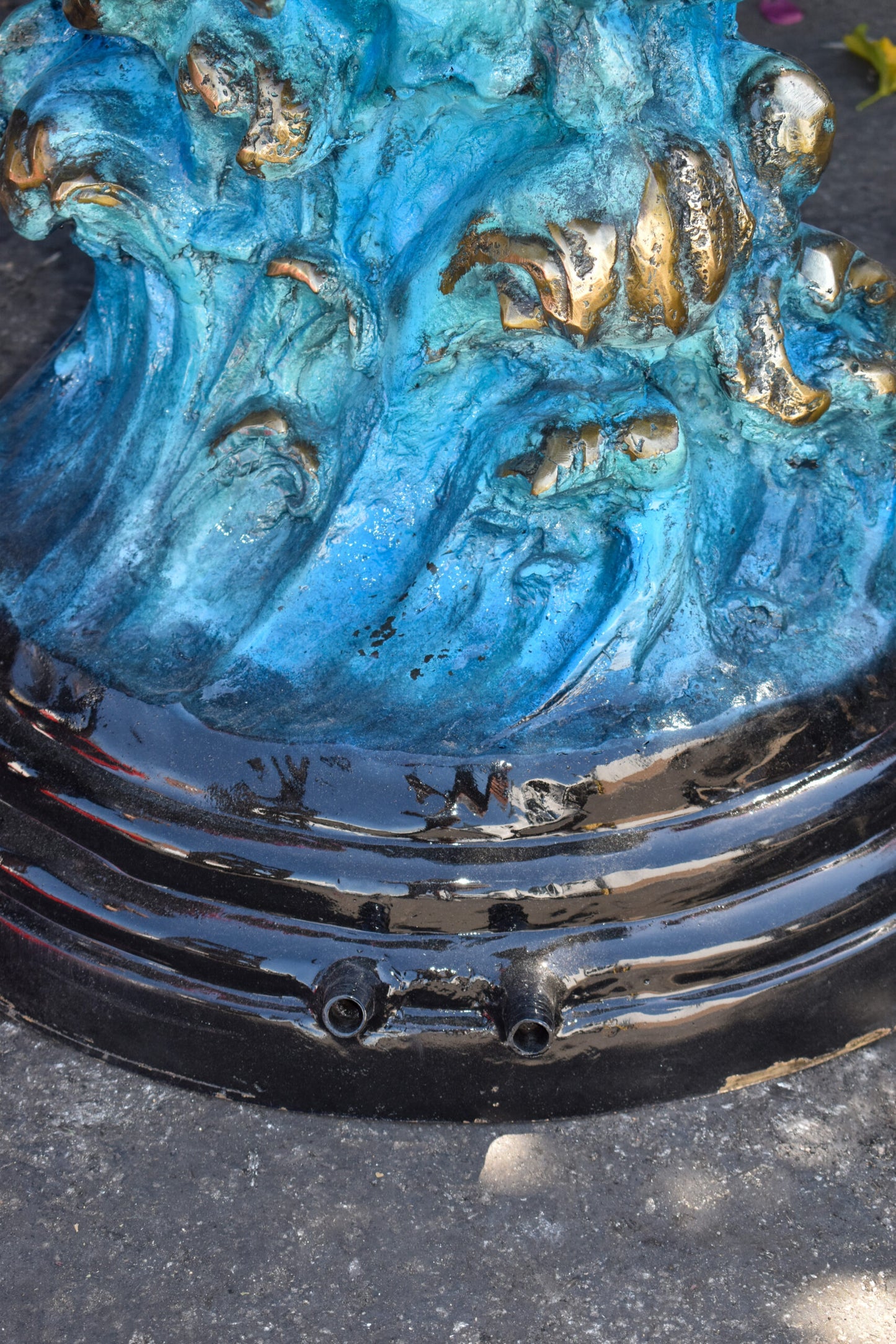 Pod Of Three Playful Dolphins on Waves Bronze Statue Fountain 40" x 30" x 74"H