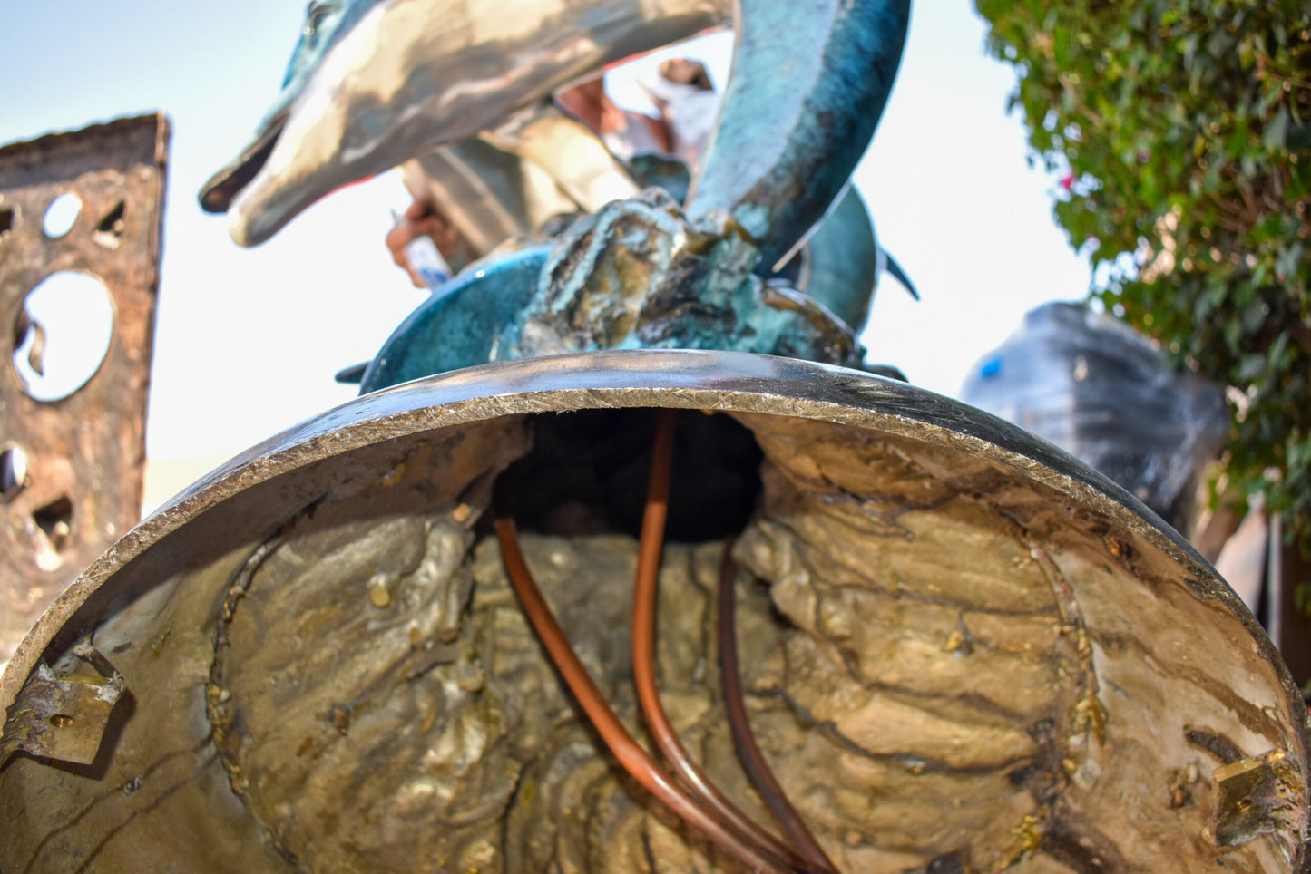 Pod Of Three Playful Dolphins on Waves Bronze Statue Fountain 40" x 30" x 74"H