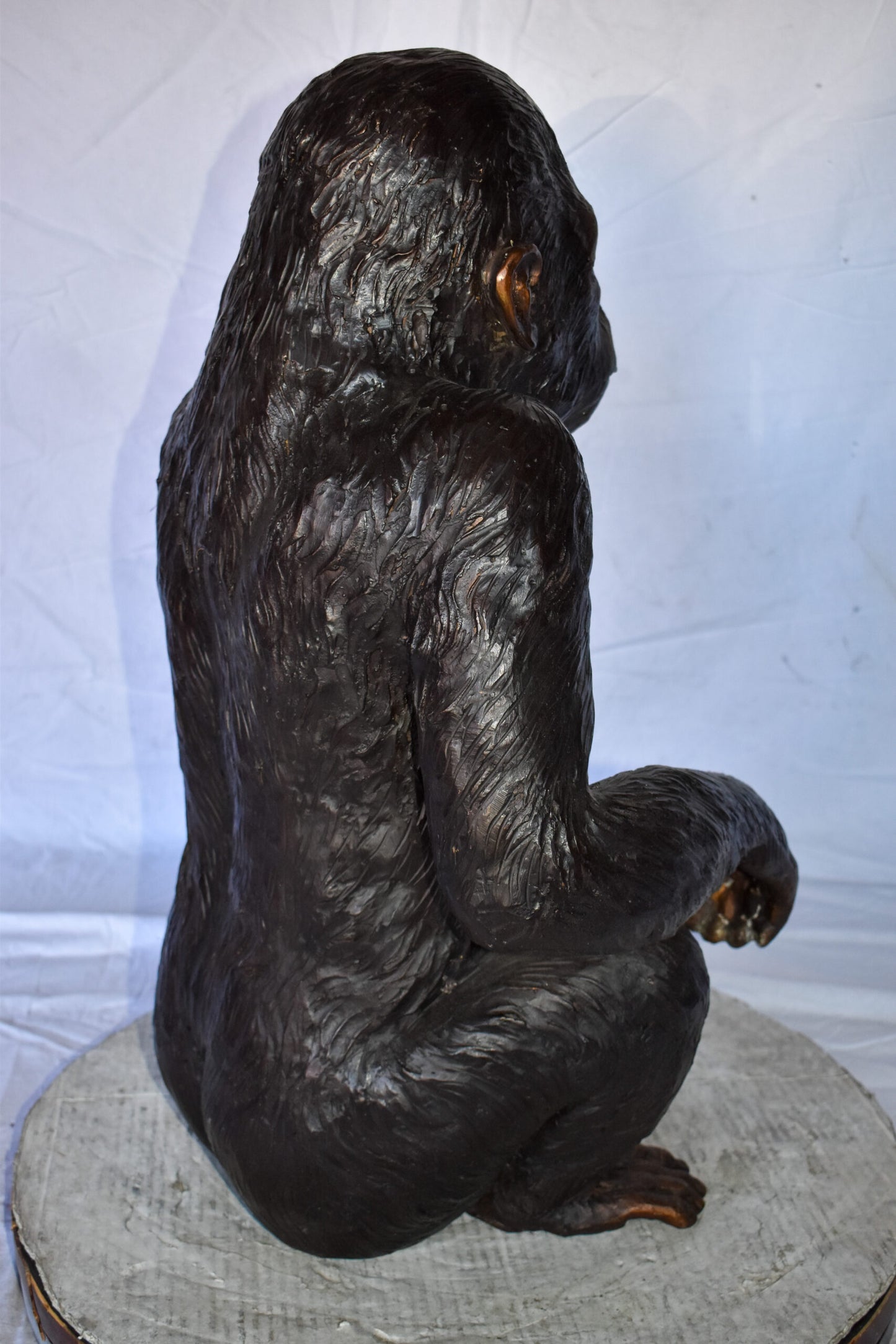 Baby Gorilla Sitting Detailed and Impressive Bronze Statue  18" x 14" x 30"H