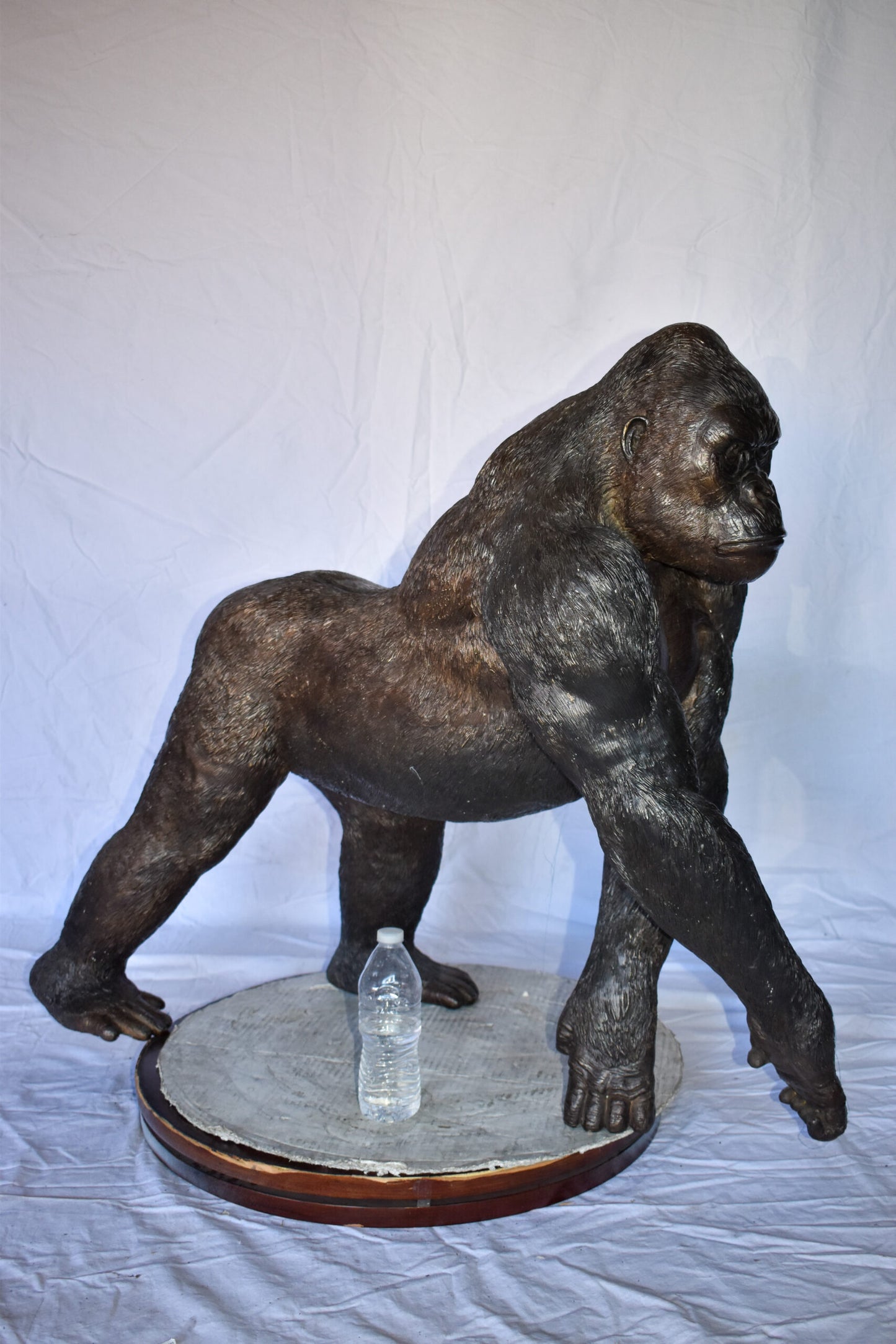Gorilla Walking Detailed and Impressive Bronze Statue Size: 38" x 15" x 33"H