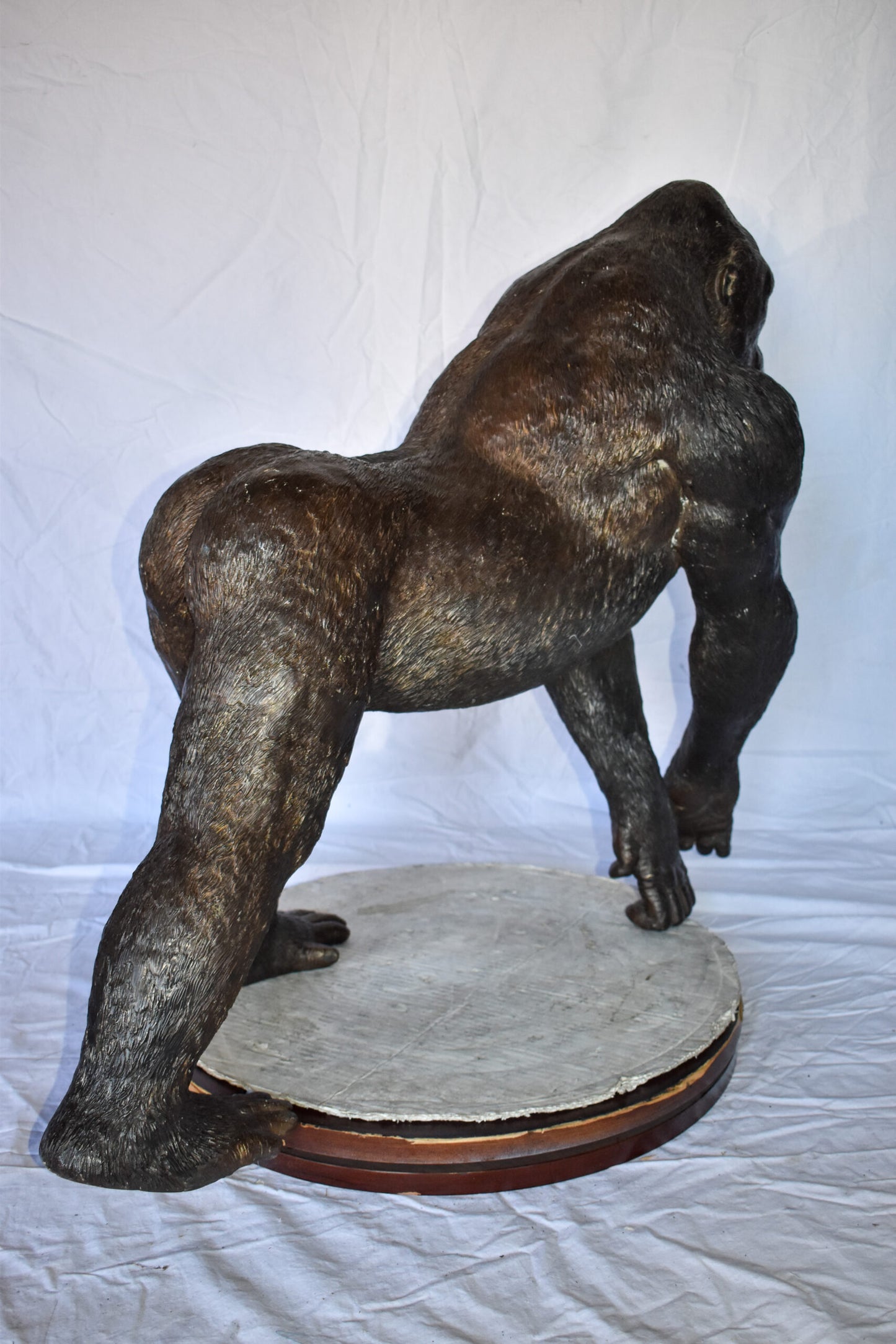 Gorilla Walking Detailed and Impressive Bronze Statue Size: 38" x 15" x 33"H