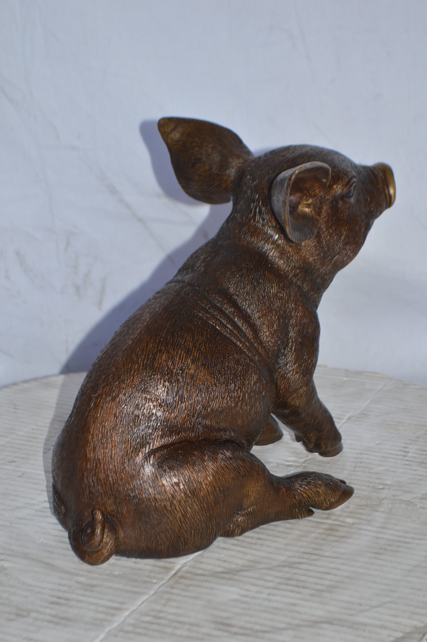 Pig – Piglet Bronze Statue - Size: 14"L x 10"W x 12"H.