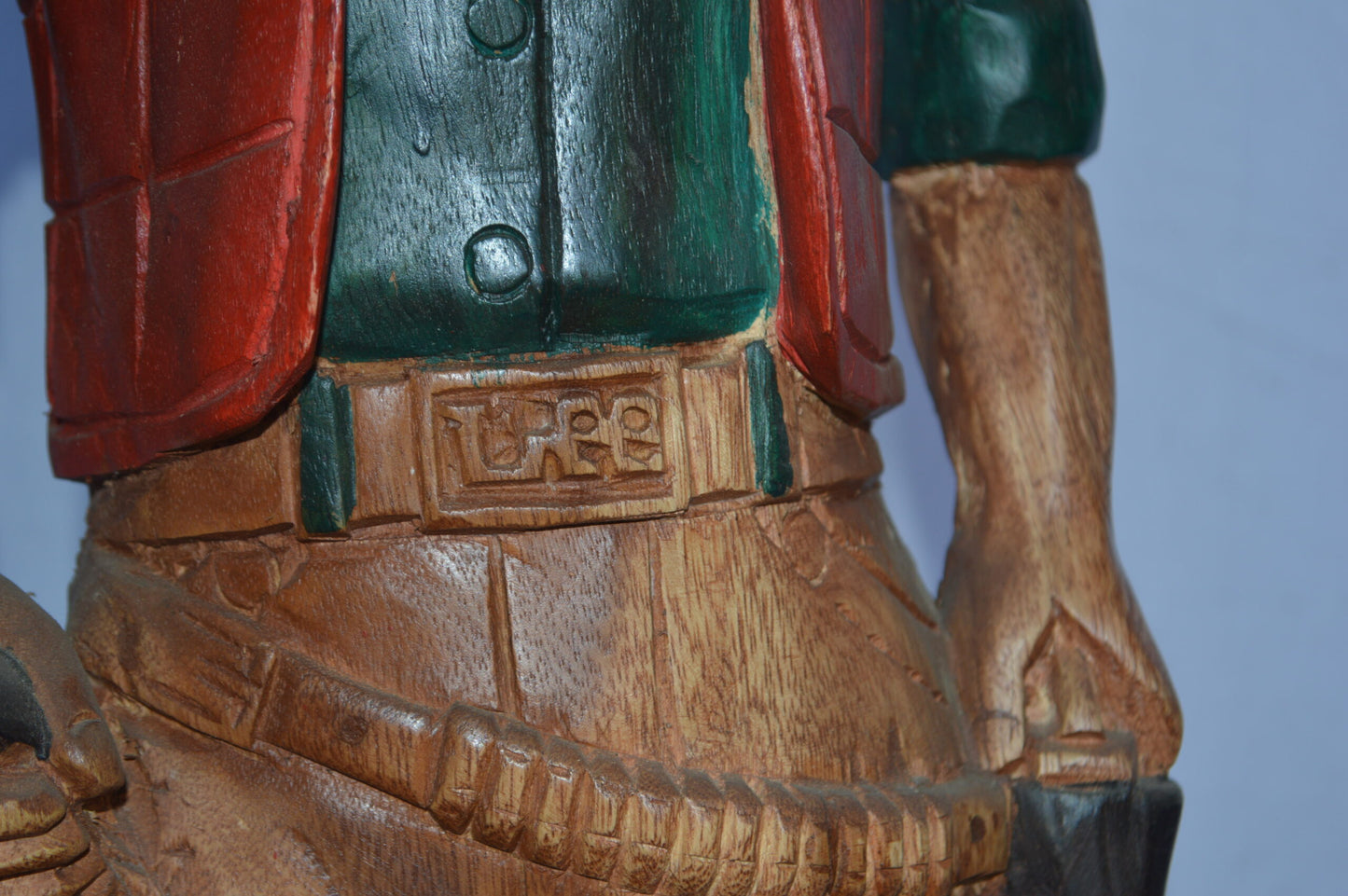 Cowboy Made of Wood Statue - Medium - Size: 8"L x 10"W x 30"H.