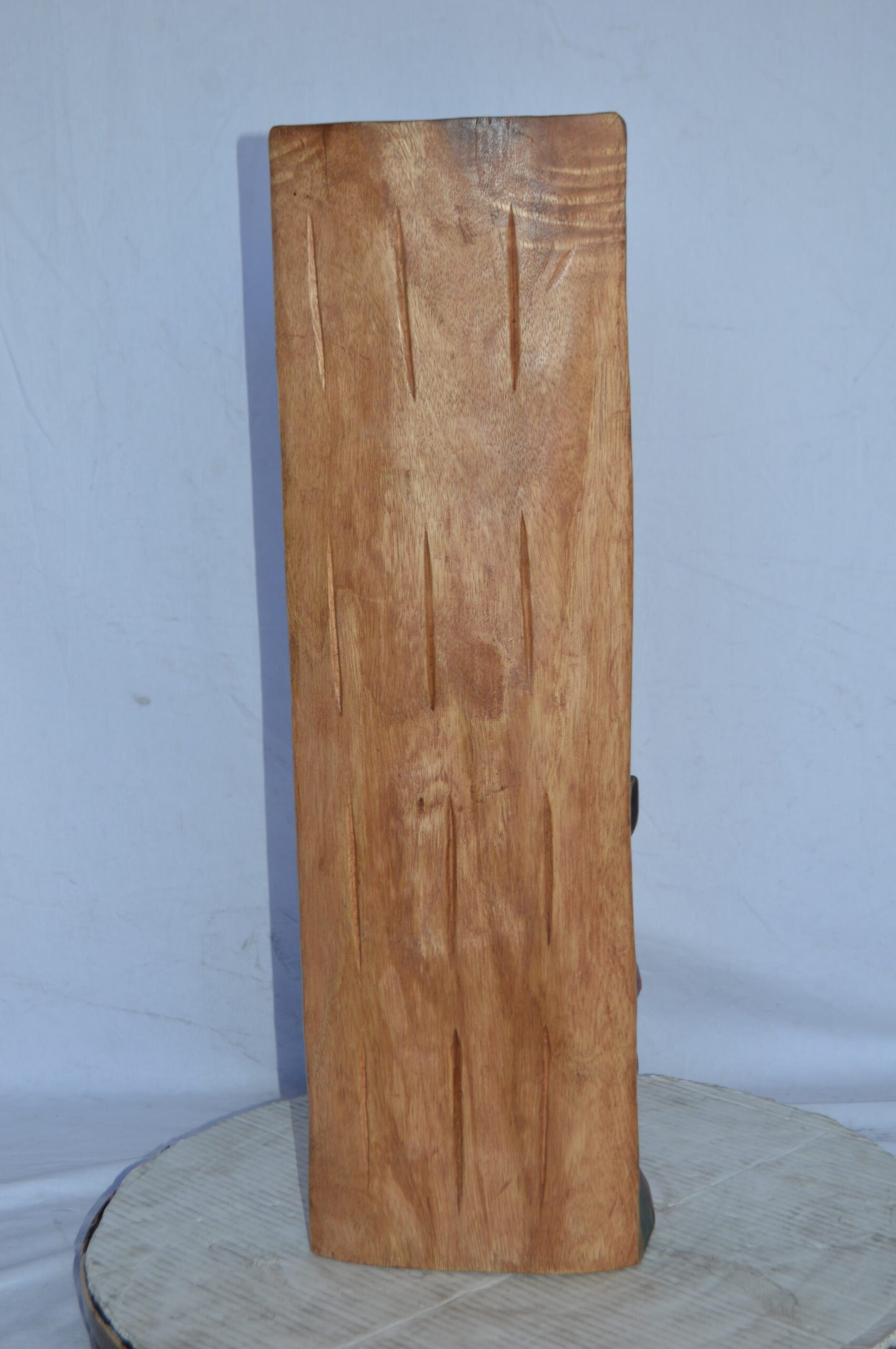 Indian Totem Made of Wood Statue - Size: 8"L x 10"W x 30"H.