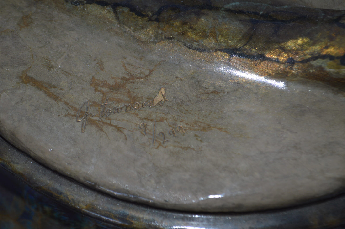 Tenderness Blue Whale Bronze Statue by J. Townsend - Size: 20"L x 14"W x 29"H.