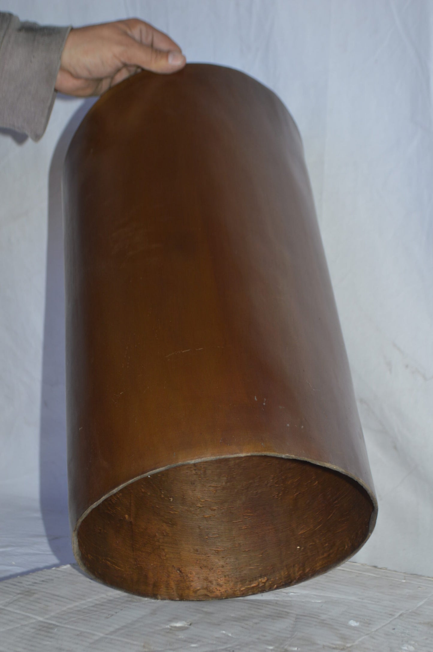Geometrical Modern Art Cylinder made of bronze - Size: 13"L x 13"W x 19"H.