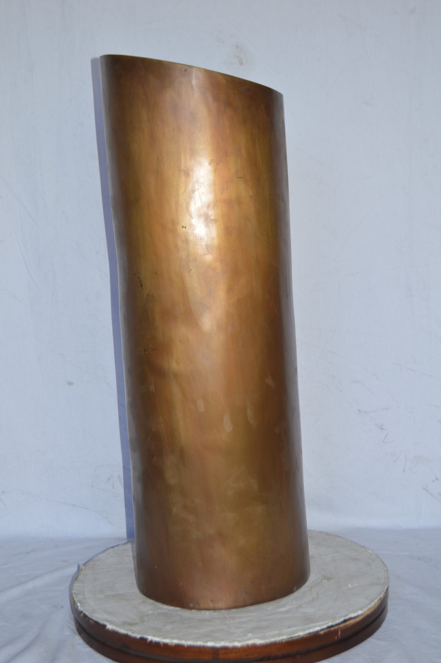 Geometrical Modern Art Cylinder made of bronze - Size: 13"L x 13"W x 39"H.