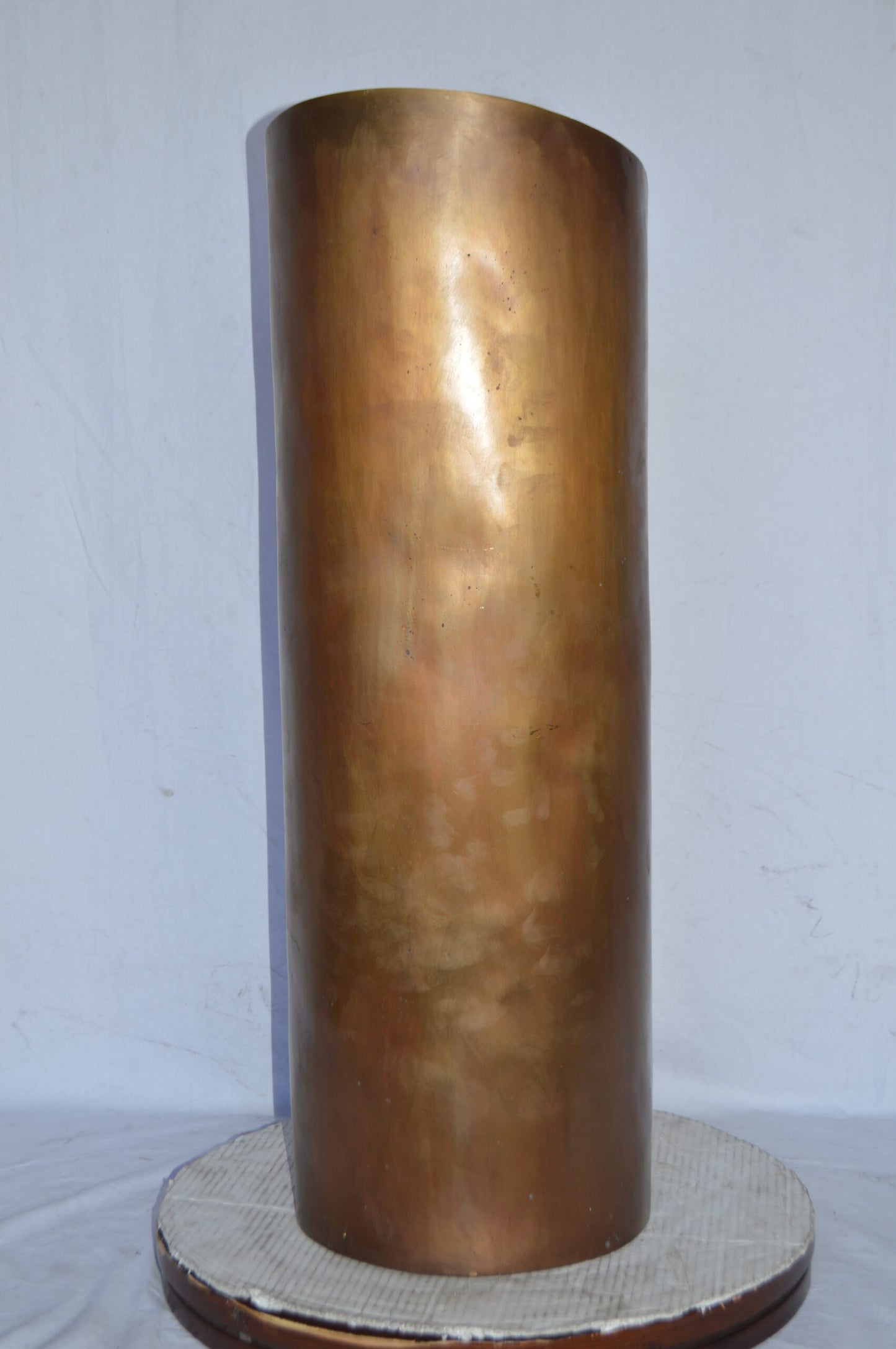 Geometrical Modern Art Cylinder made of bronze - Size: 13"L x 13"W x 39"H.