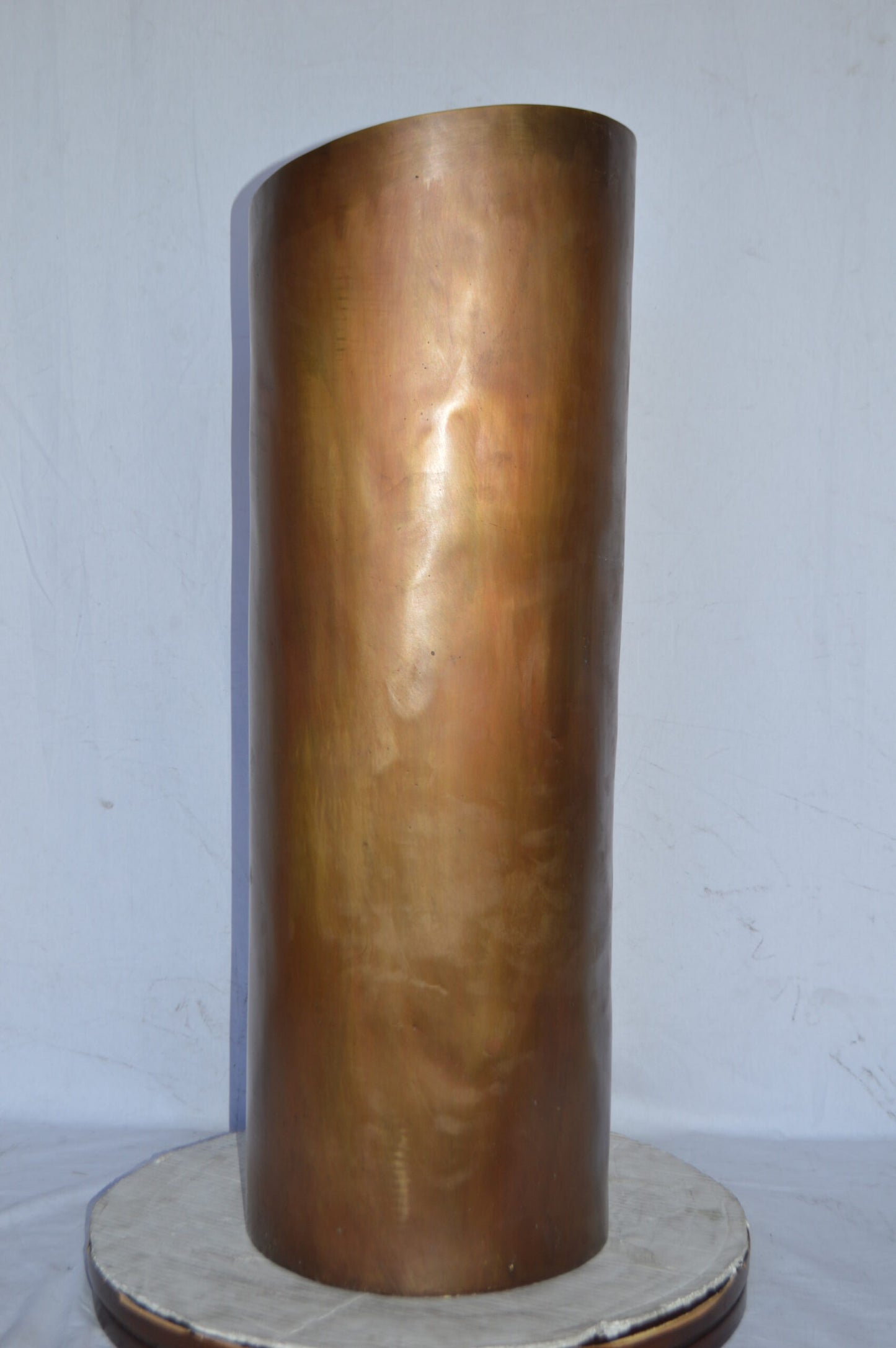 Geometrical Modern Art Cylinder made of bronze - Size: 13"L x 13"W x 39"H.