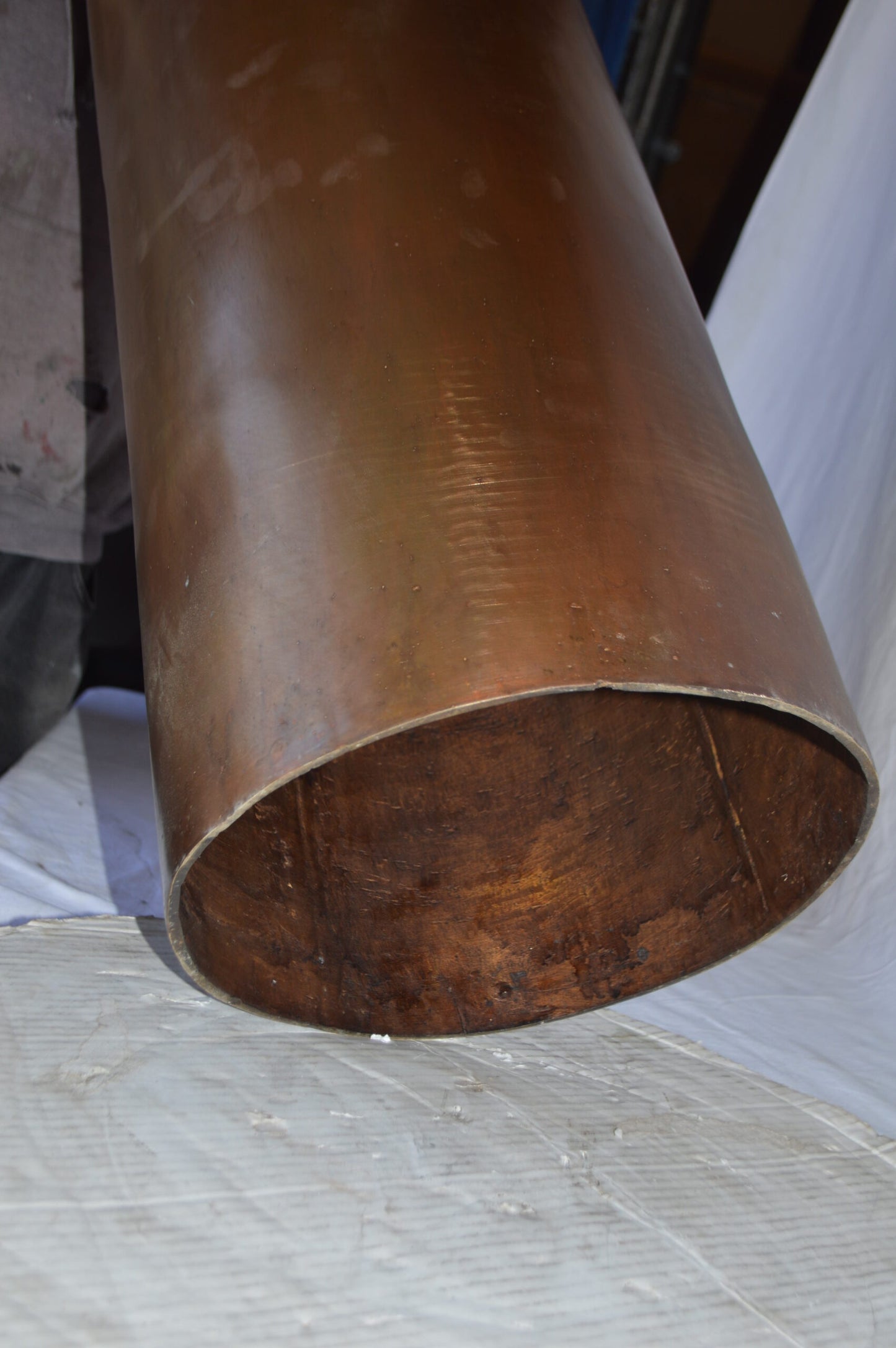Geometrical Modern Art Cylinder made of bronze - Size: 13"L x 13"W x 39"H.