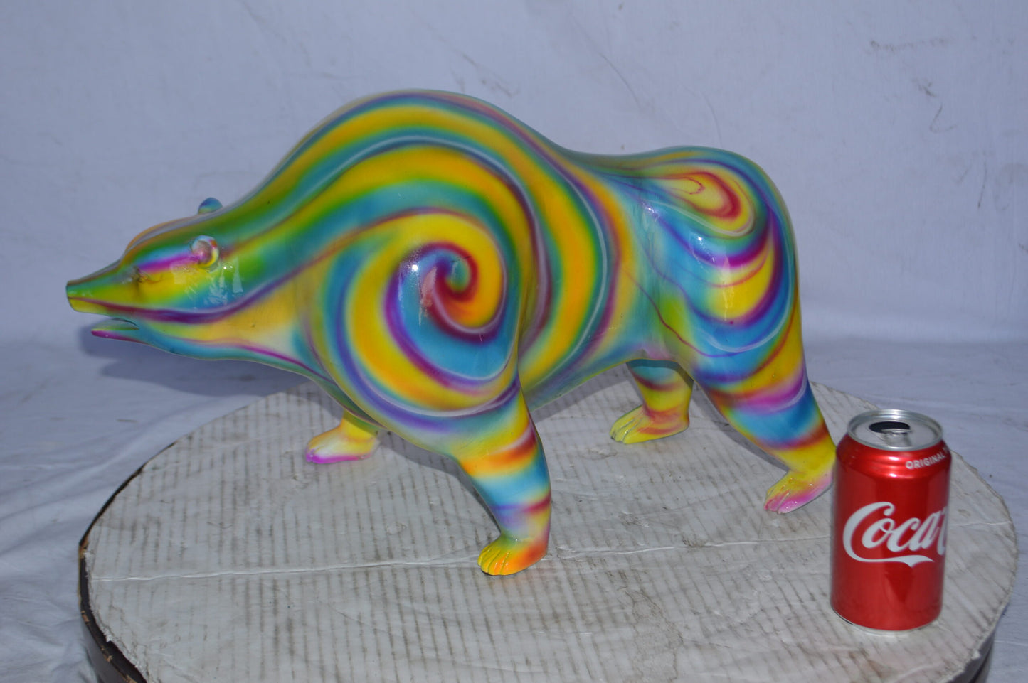 Modern Art - Bear made of Bronze Statue - Size: 19"L x 12"W x 11"H.