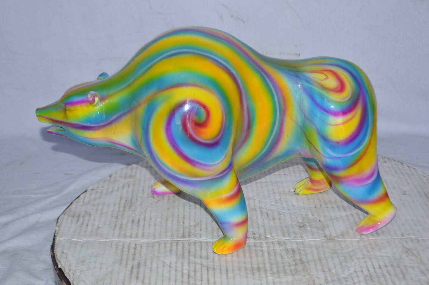 Modern Art - Bear made of Bronze Statue - Size: 19"L x 12"W x 11"H.