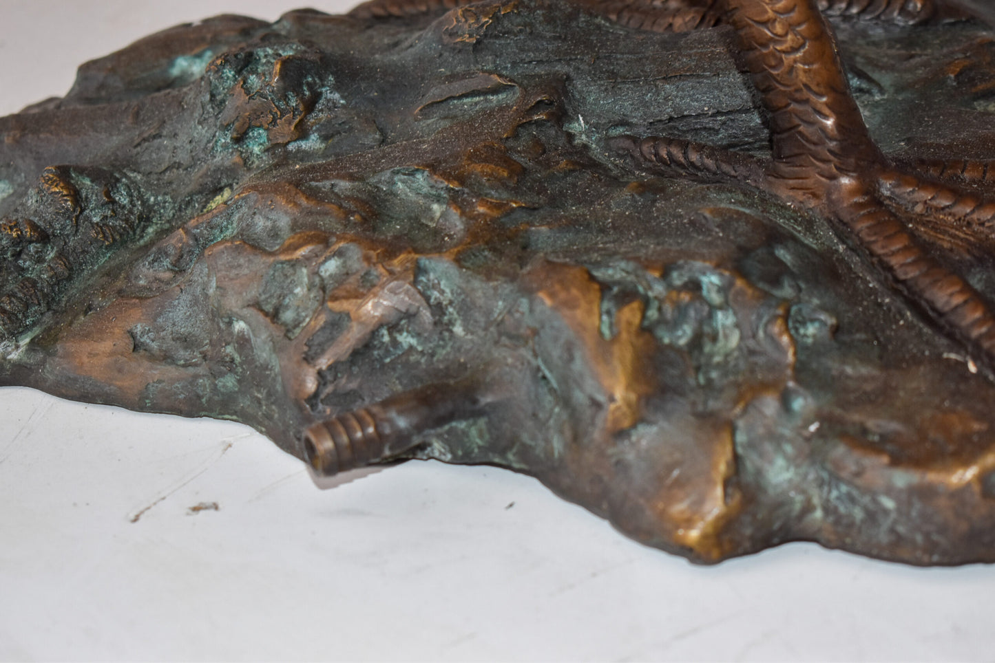 Heron With Prey Brown Patina Bronze Statue Fountain Size: 26" x 15" x 25"H