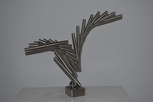 Stainless Steel modern art Table Top decoration - Size: 34"L x 7"W x 23"H.