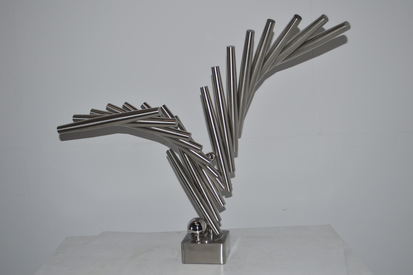 Stainless Steel modern art Table Top decoration - Size: 34"L x 7"W x 23"H.