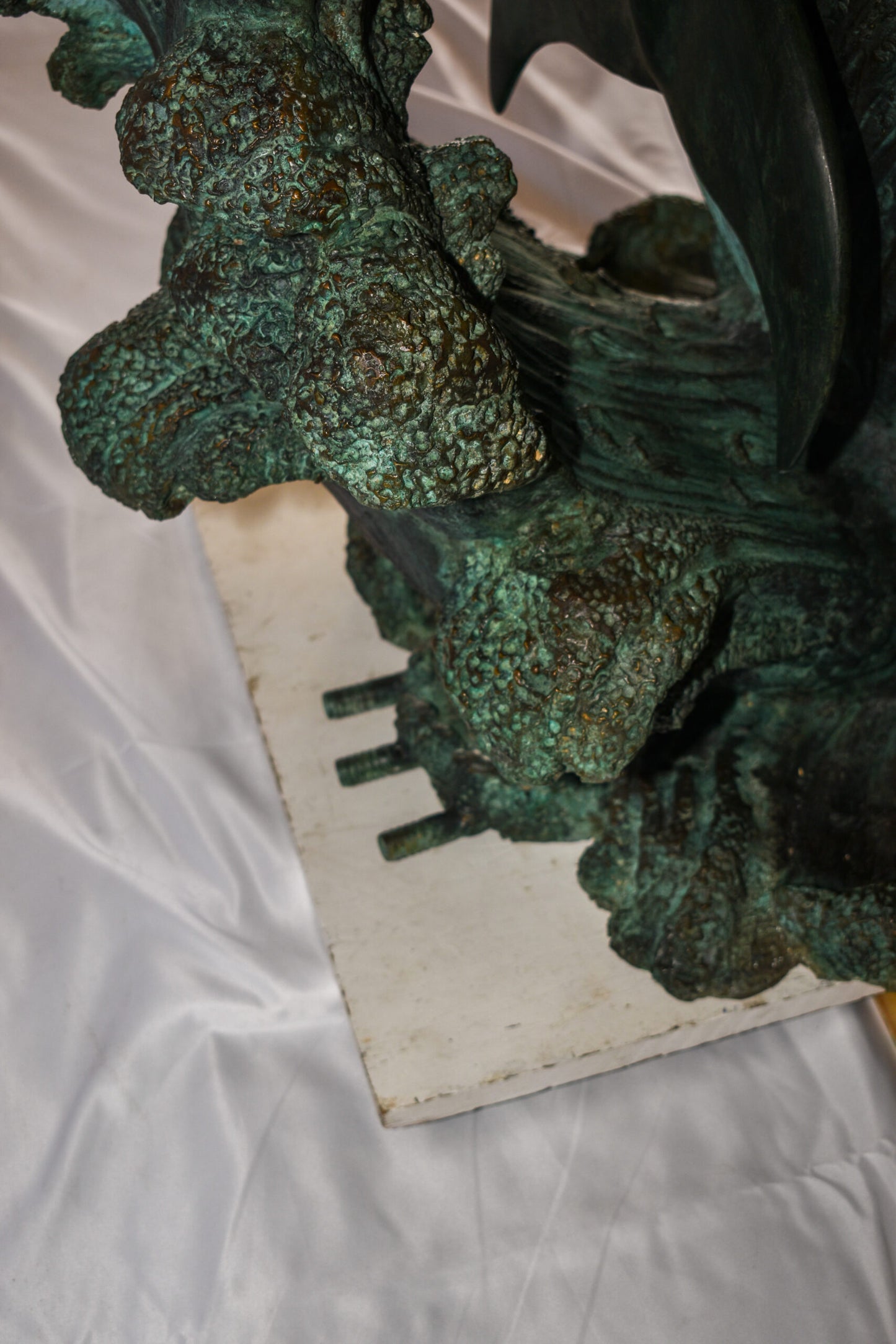 Five life size Dolphins bronze fountain Green Patina 47" x 27" x 84"H