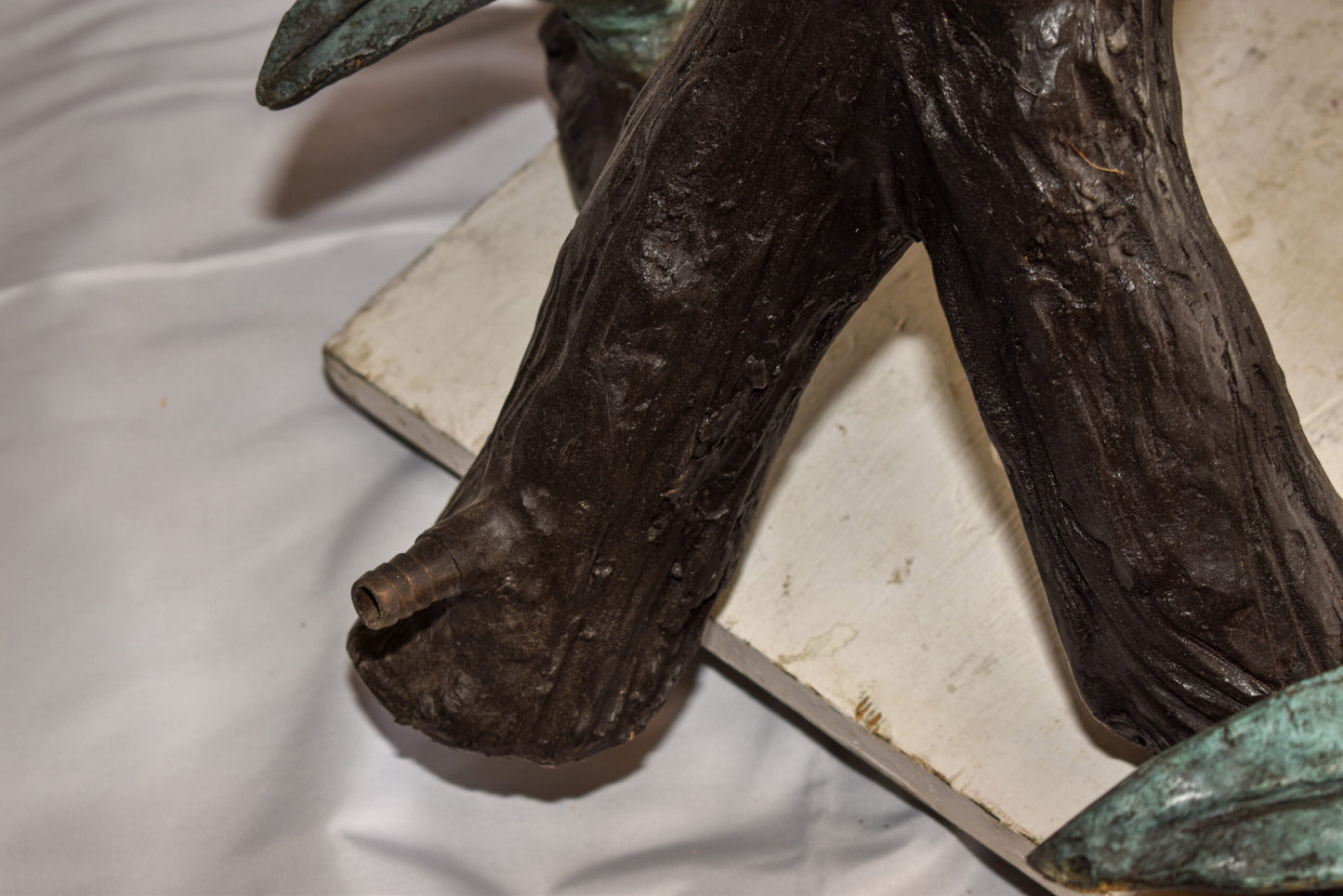 Two Herons on a Tree log Bronze Fountain Statue 38" x 19" x 64"H