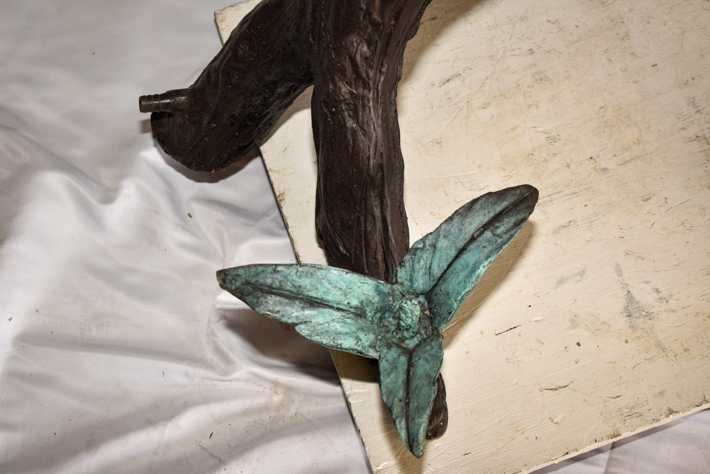 Two Herons on a Tree log Bronze Fountain Statue 38" x 19" x 64"H