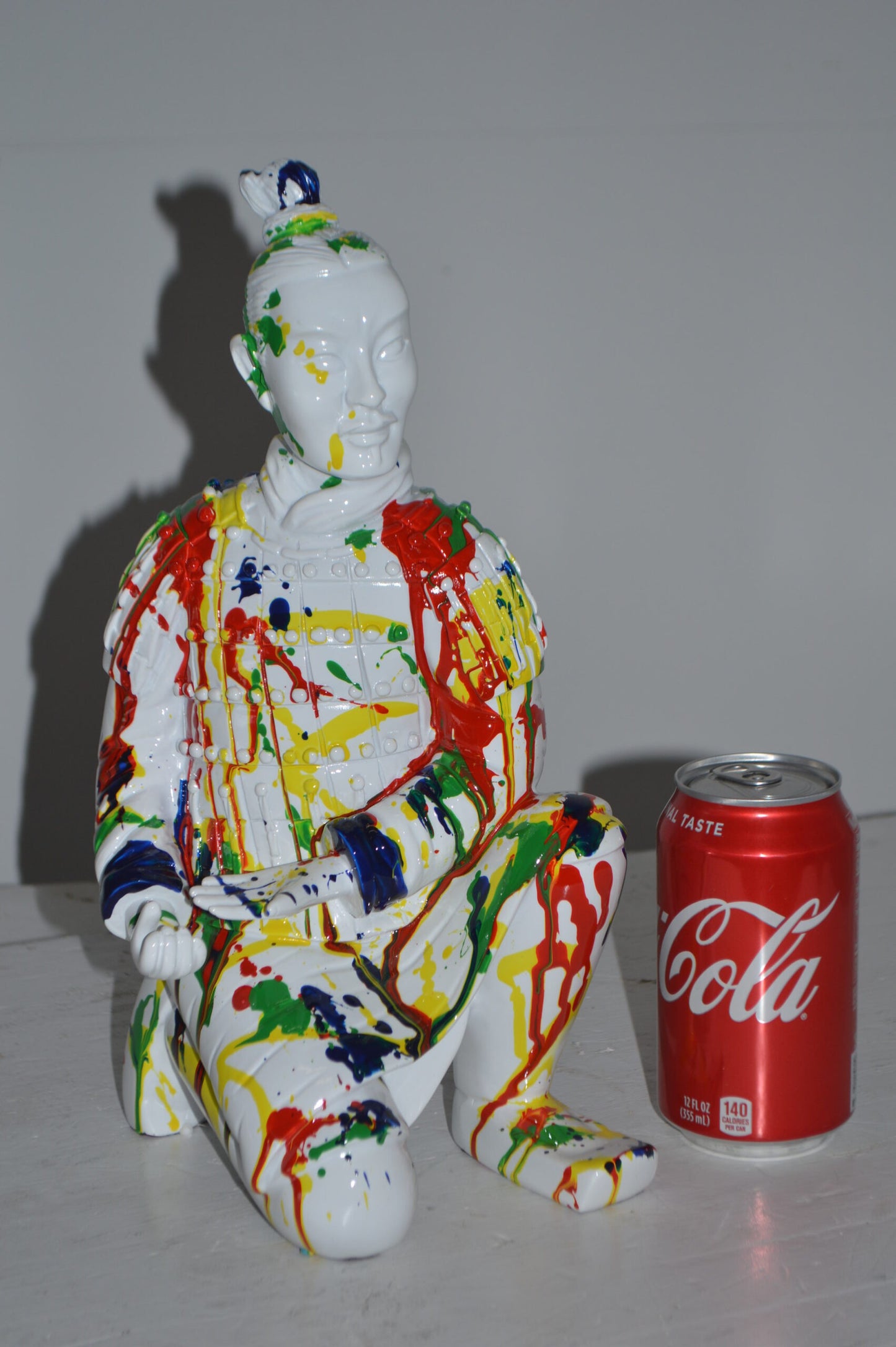 Modern Art Colorful Chinese Man resin statue - Size: 7"L x 8"W x 13"H.