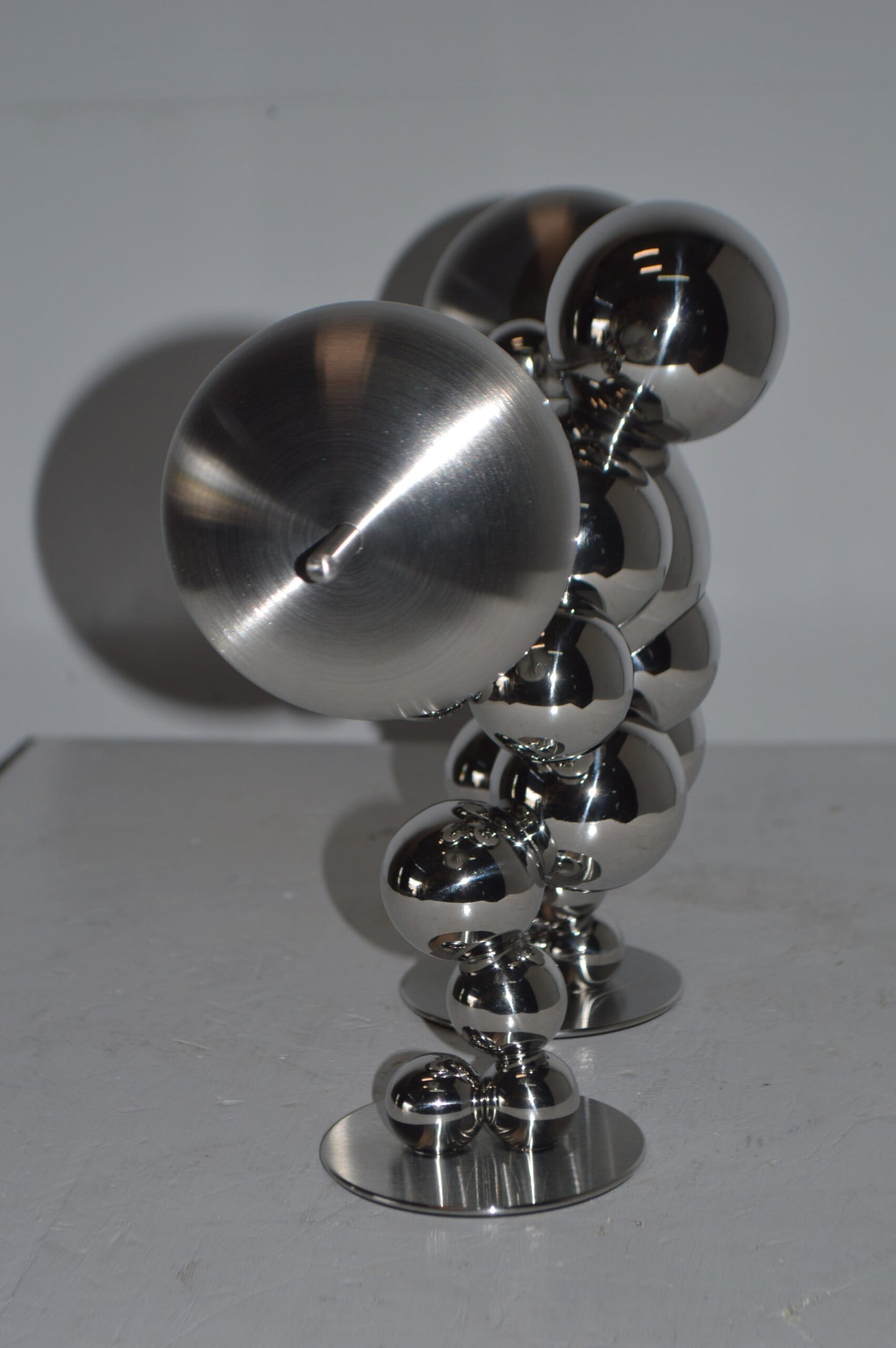 Modern Art Weightlifter Squat Position Chrome Statue - Size: 20"L x 7"W x 12"H.
