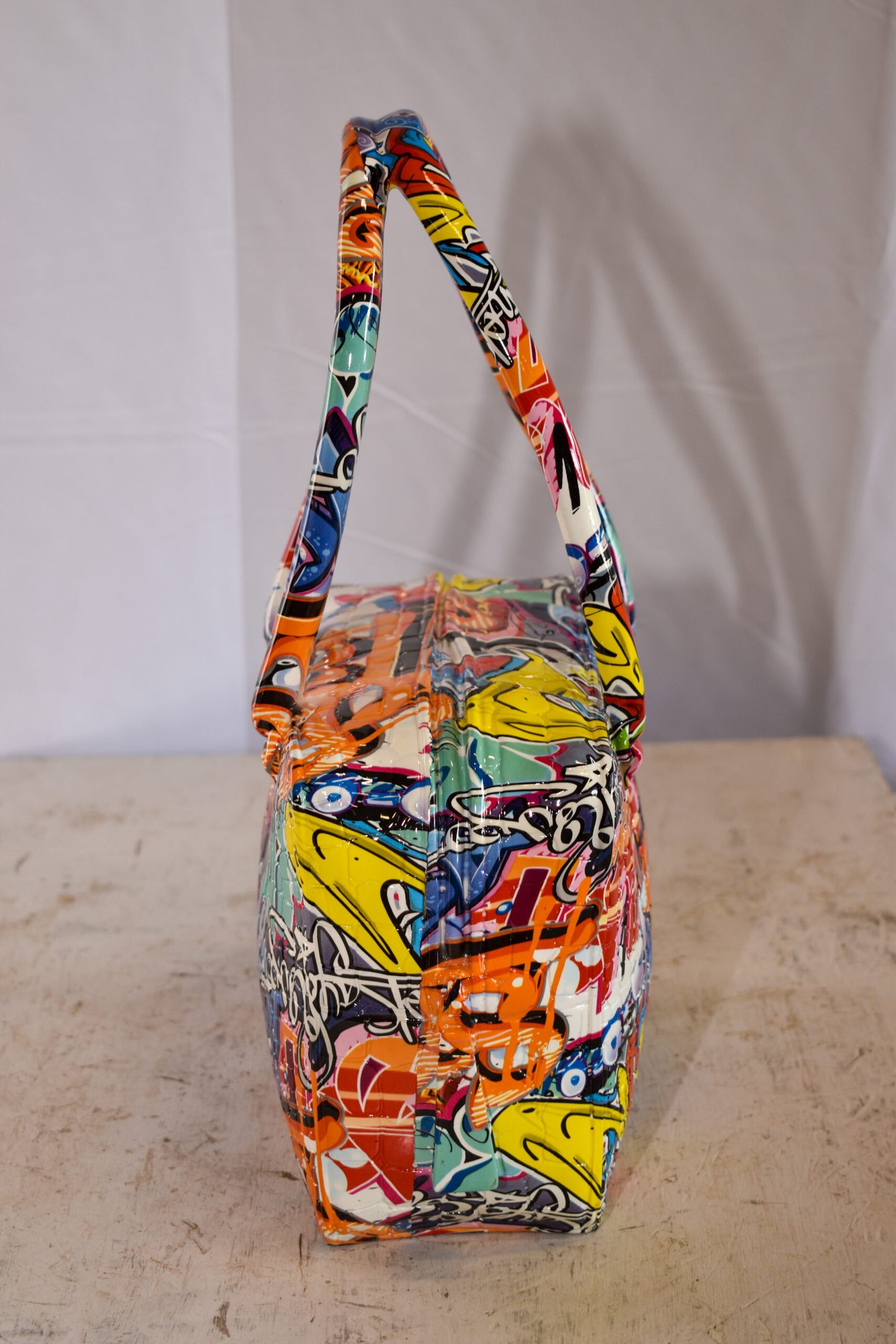 Graffiti Tote Bag Resin Statue 6" x 11" x 16"H